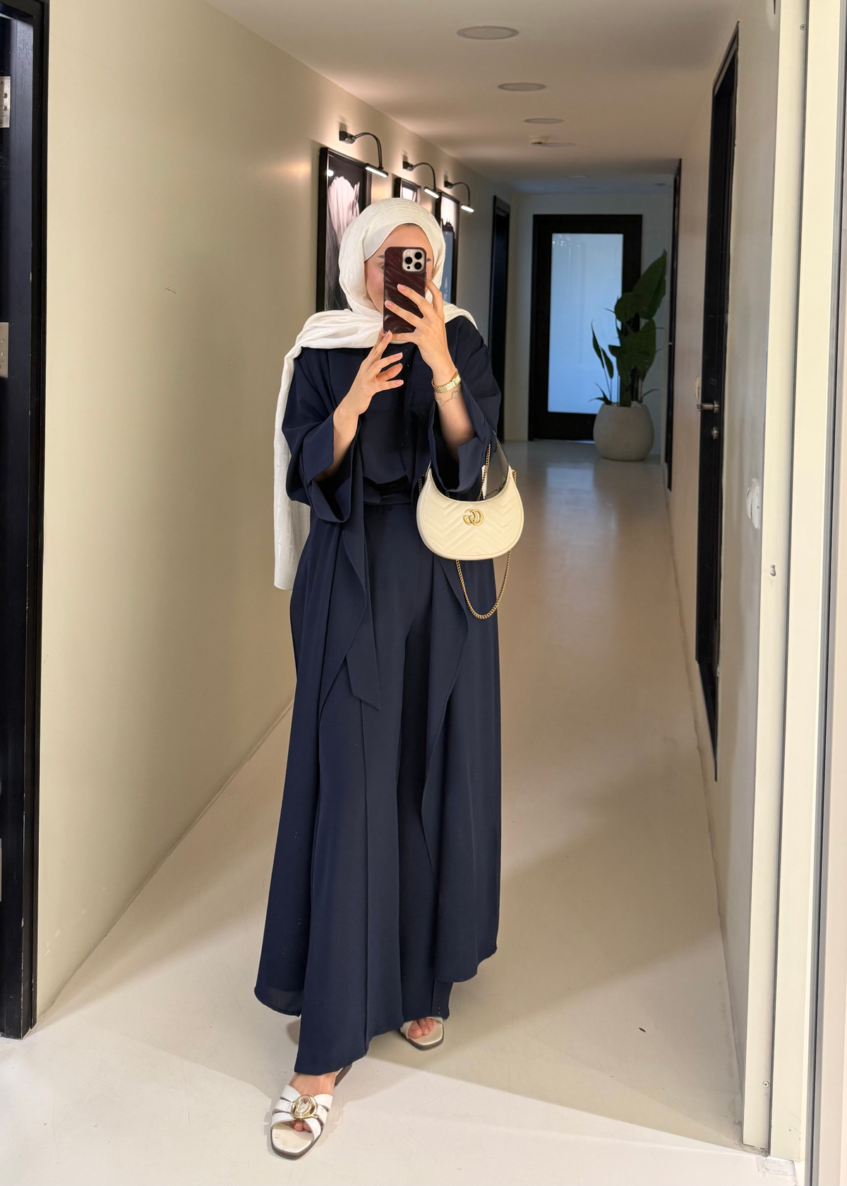 3lü Abaya Takım Lacivert