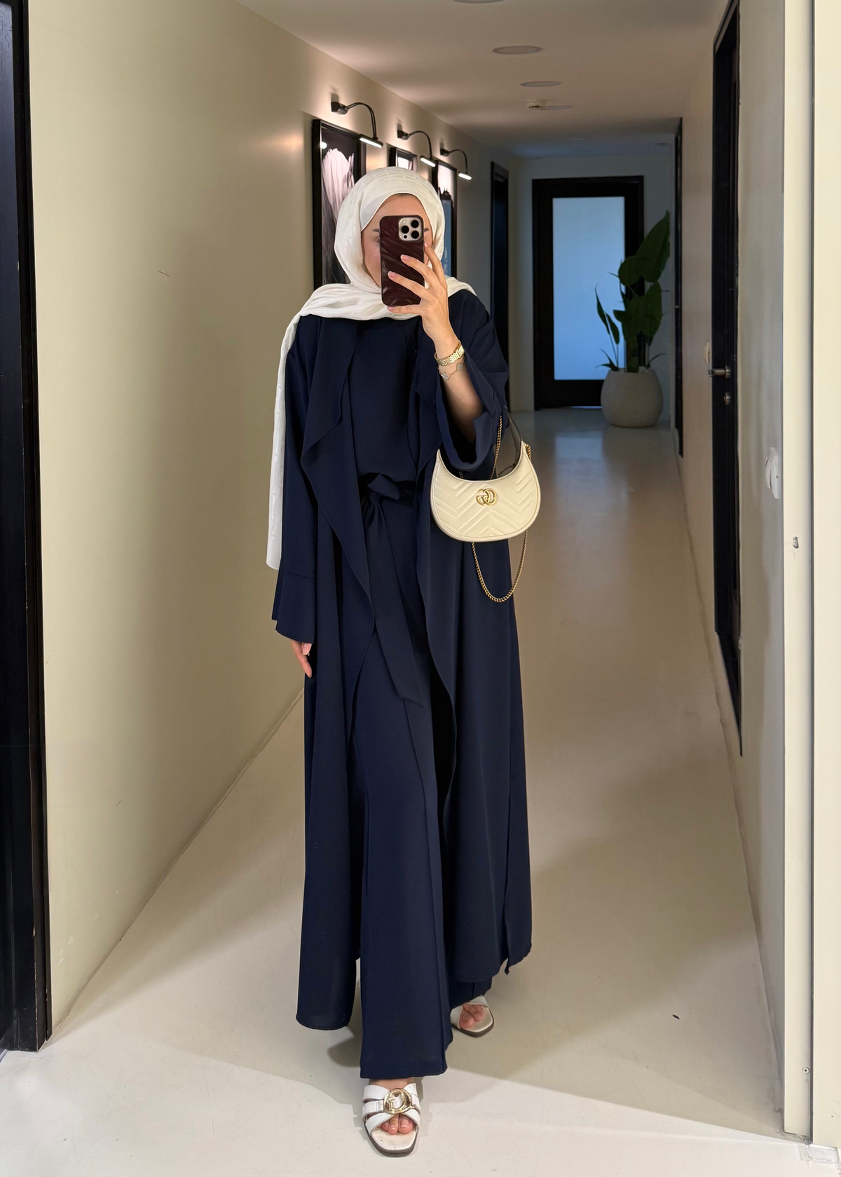 3lü Abaya Takım Lacivert