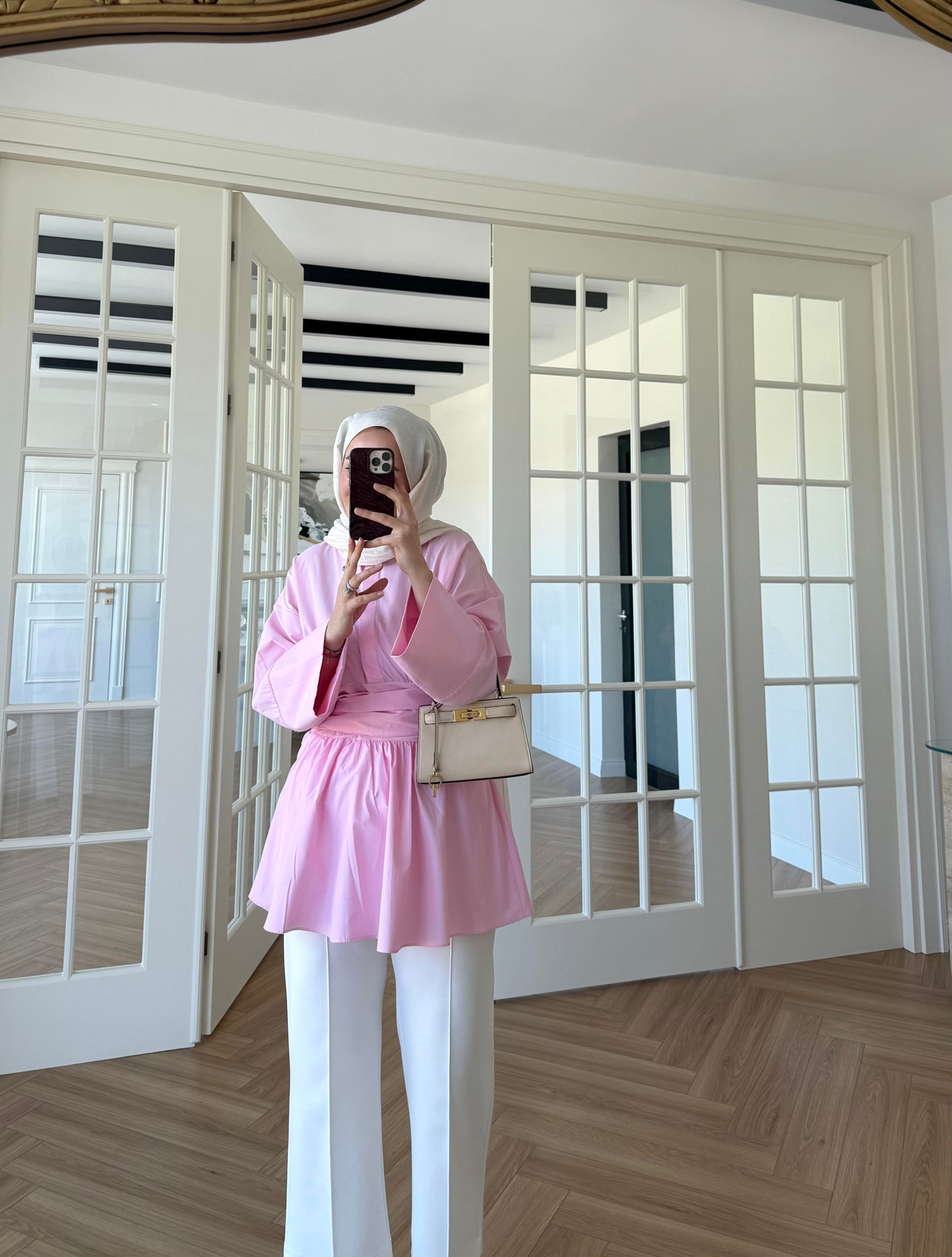 Bağlamalı Poplin Gömlek Pembe