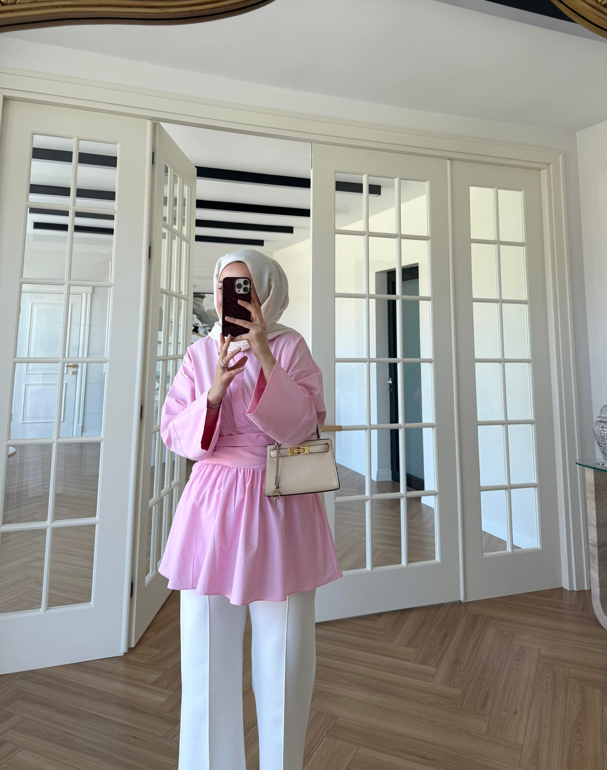 Bağlamalı Poplin Gömlek Pembe