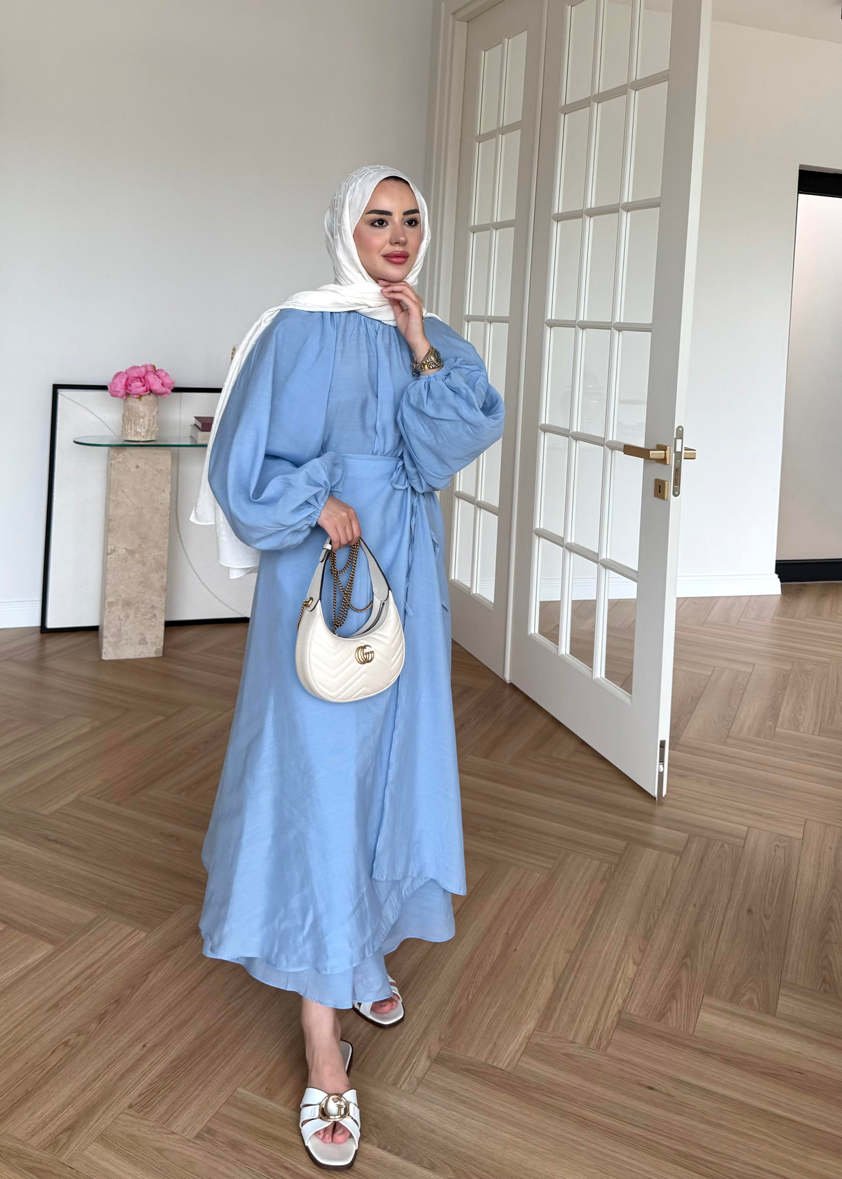 Balon Kol Etekli Takım Mavi