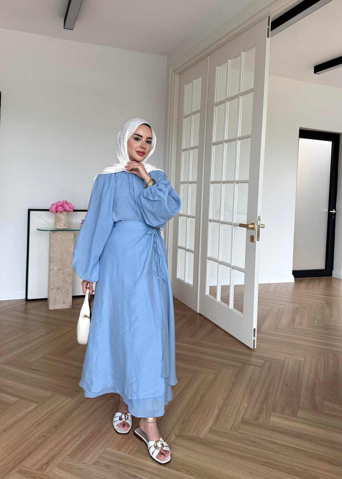 Balon Kol Etekli Takım Mavi