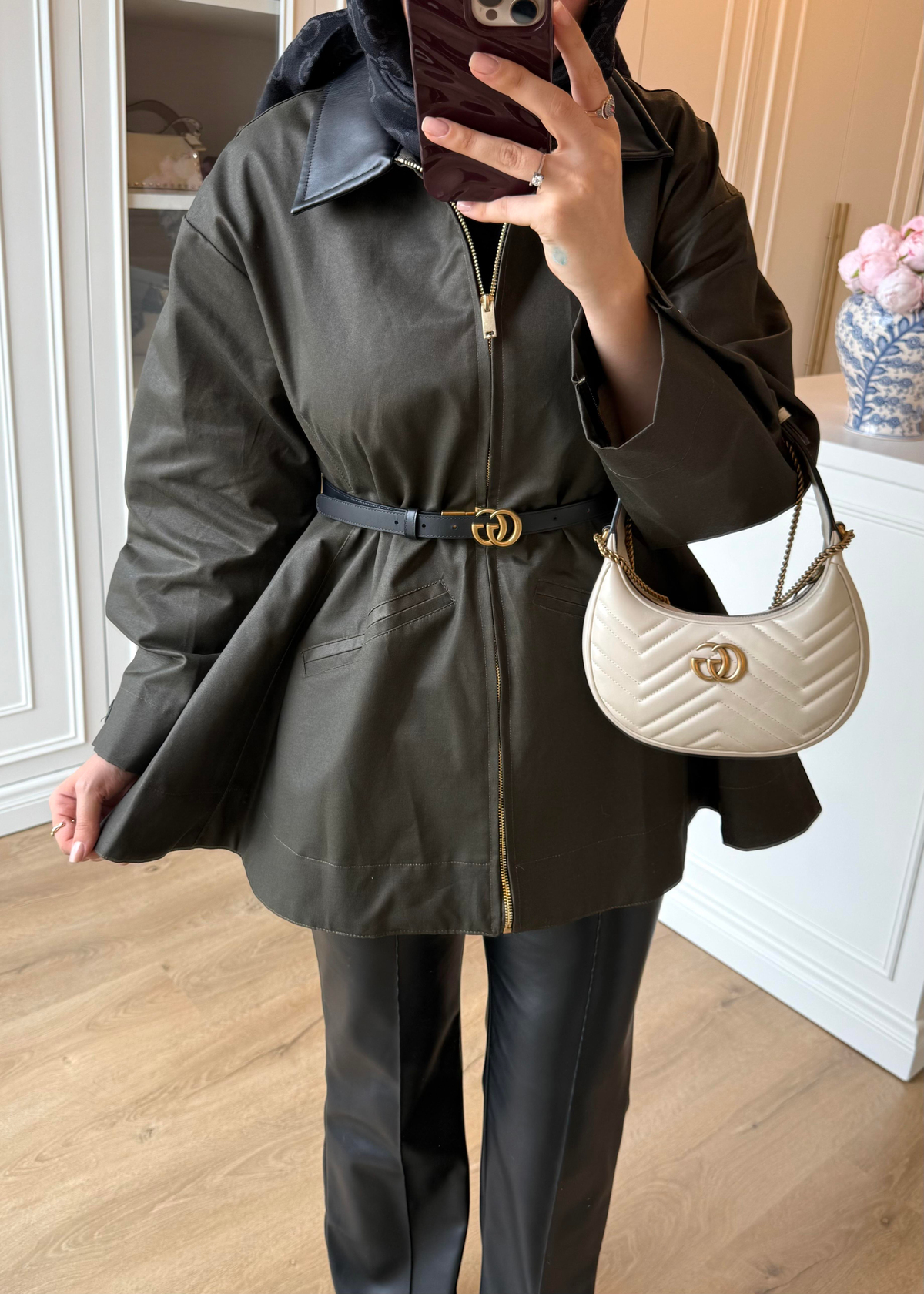 Barbour Bel Detaylı Trenç Haki