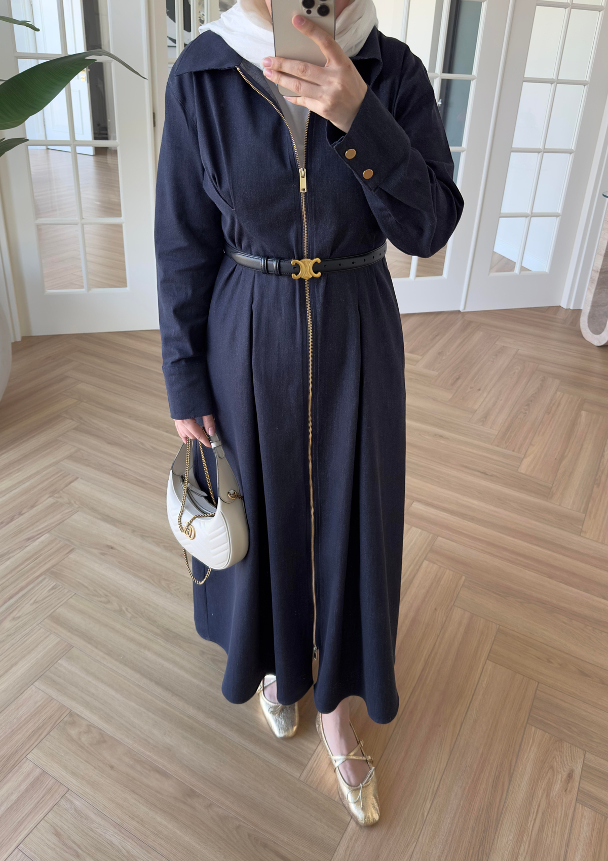 Bella Denim Elbise Koyu Mavi