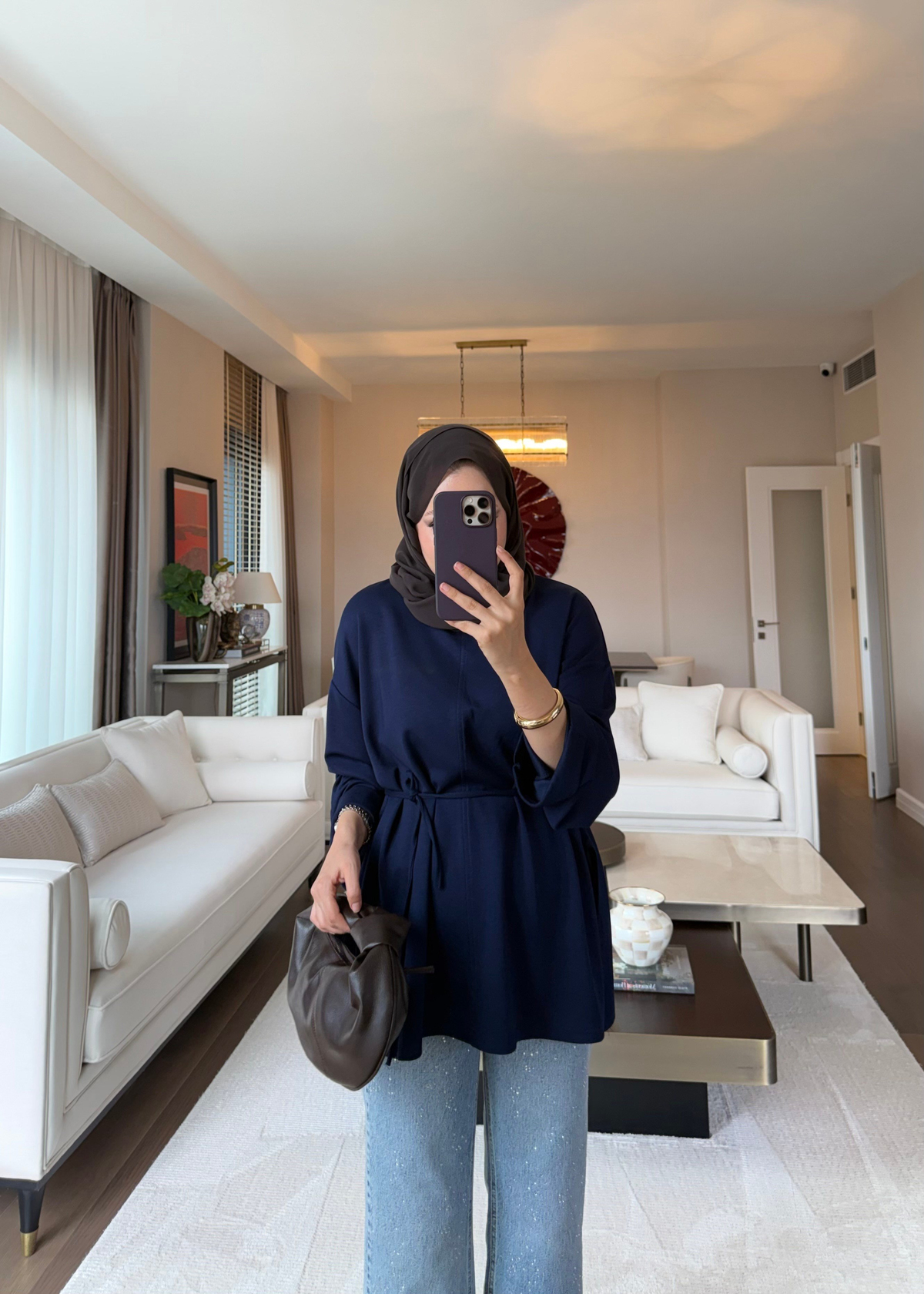 Biye Bağcıklı Sweat Lacivert