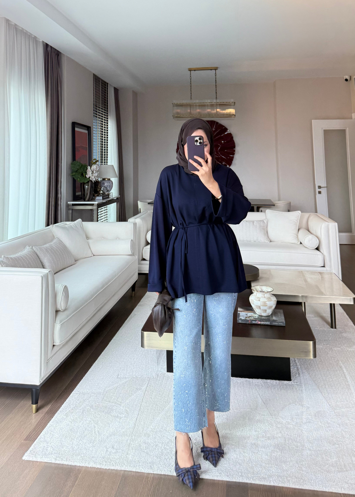 Biye Bağcıklı Sweat Lacivert