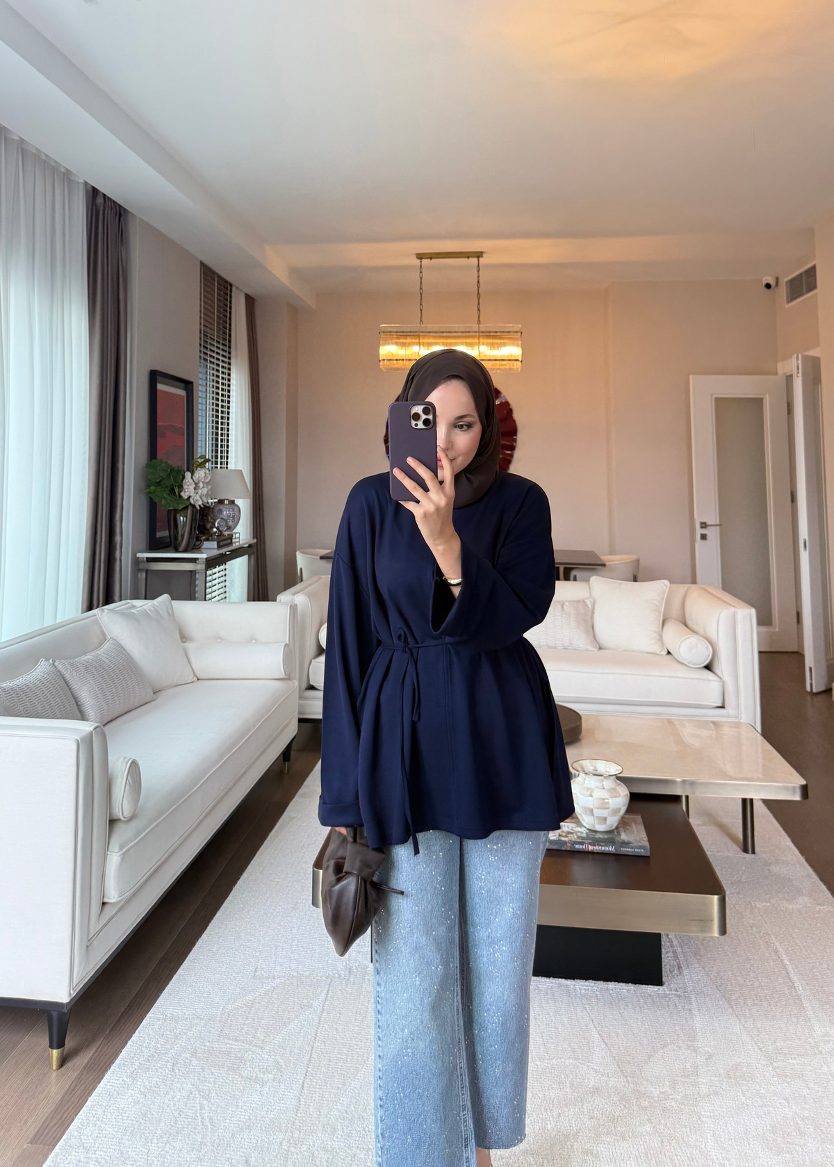 Biye Bağcıklı Sweat Lacivert