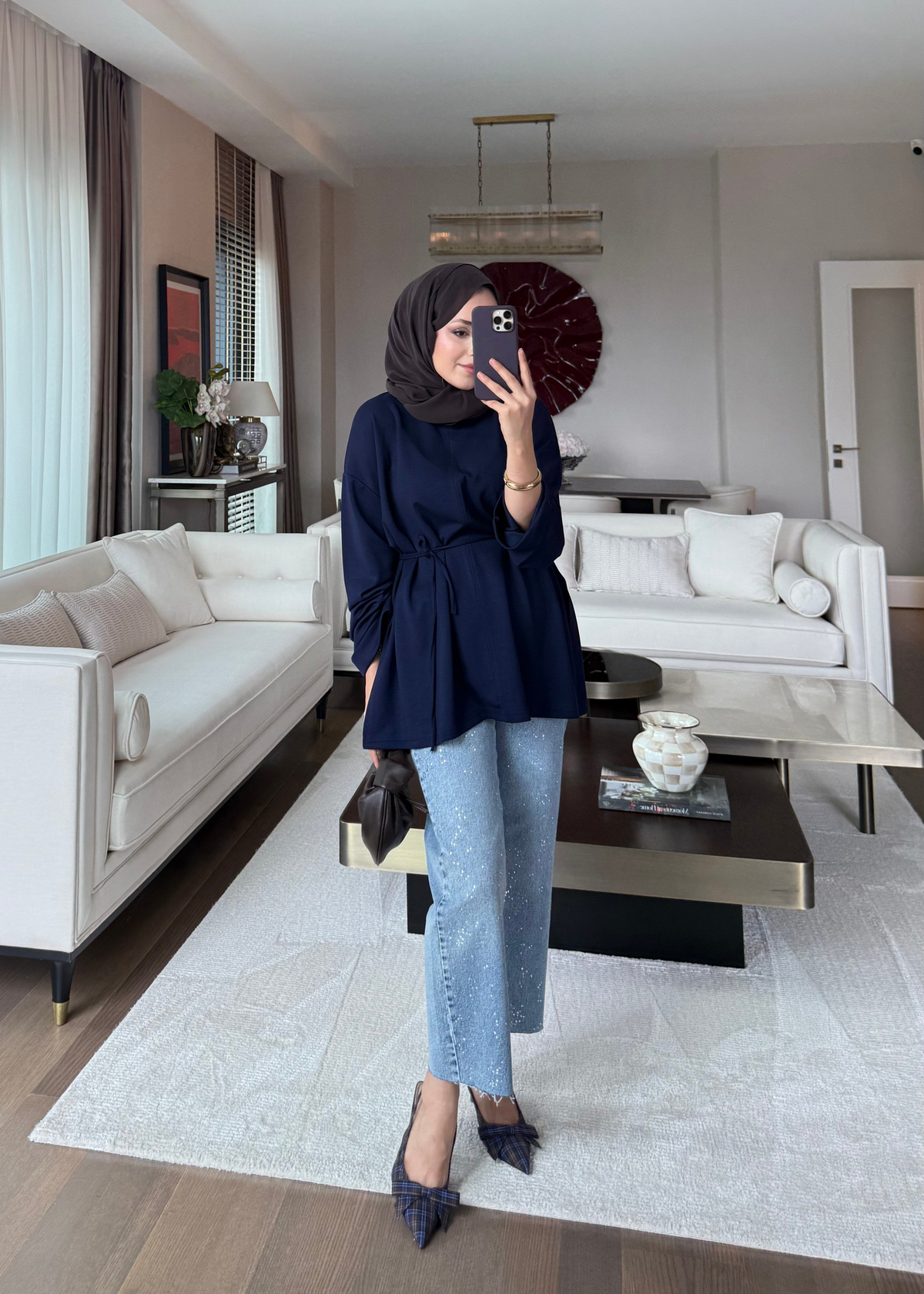 Biye Bağcıklı Sweat Lacivert