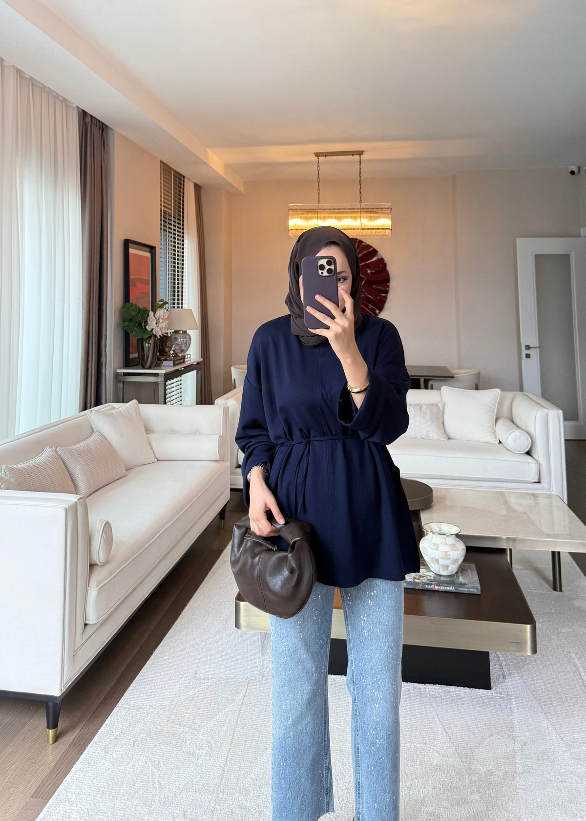 Biye Bağcıklı Sweat Lacivert