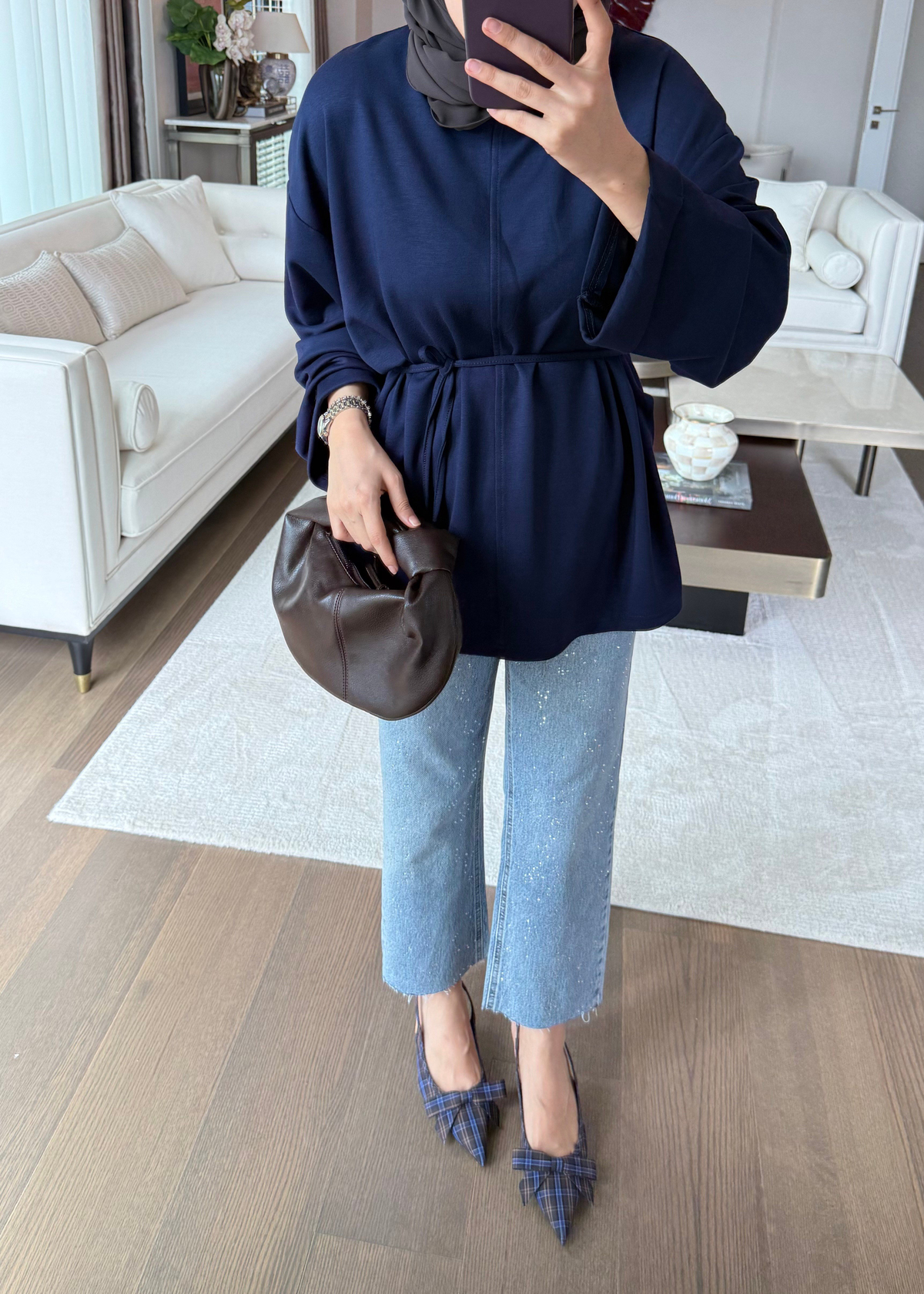 Biye Bağcıklı Sweat Lacivert