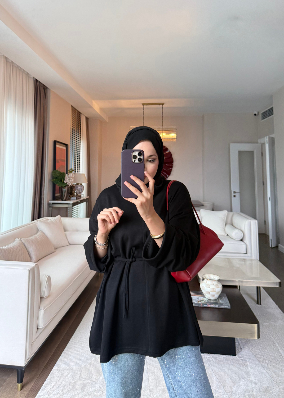 Biye Bağcıklı Sweat Siyah