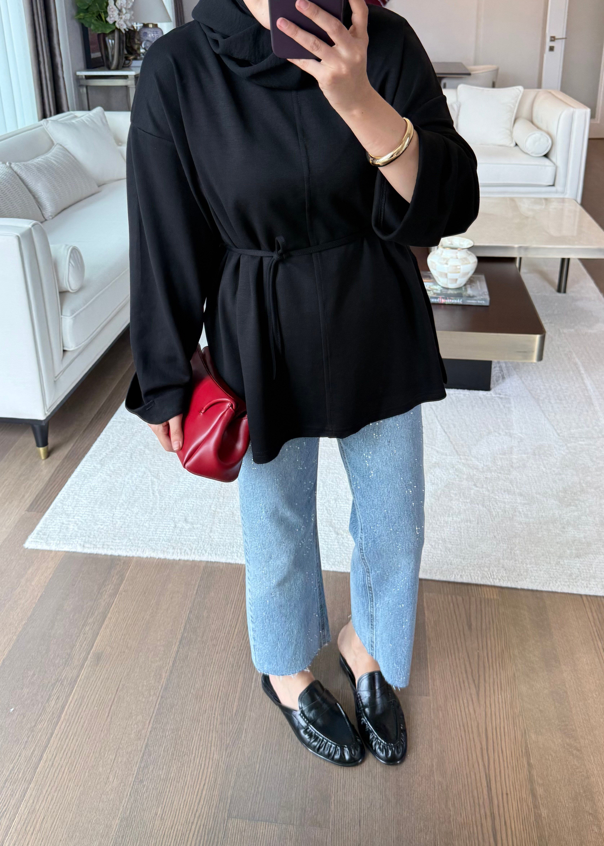 Biye Bağcıklı Sweat Siyah
