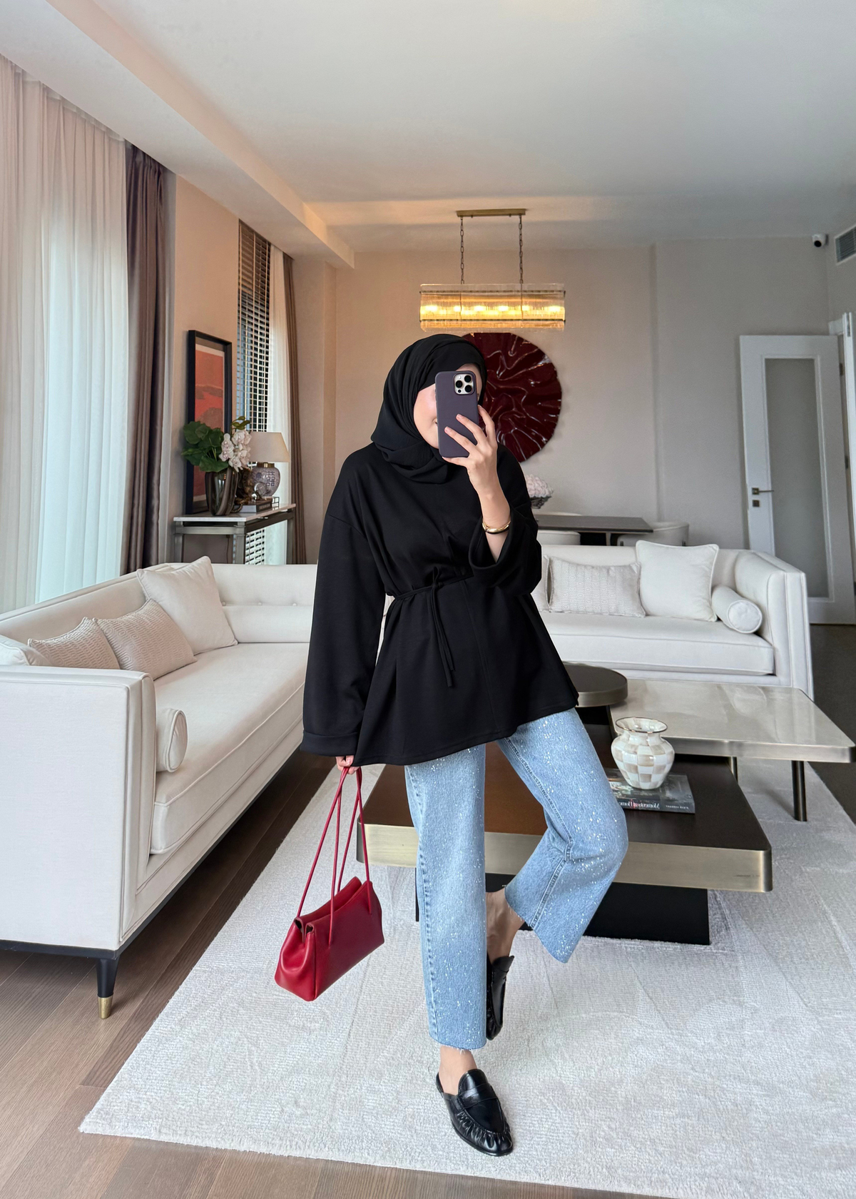 Biye Bağcıklı Sweat Siyah