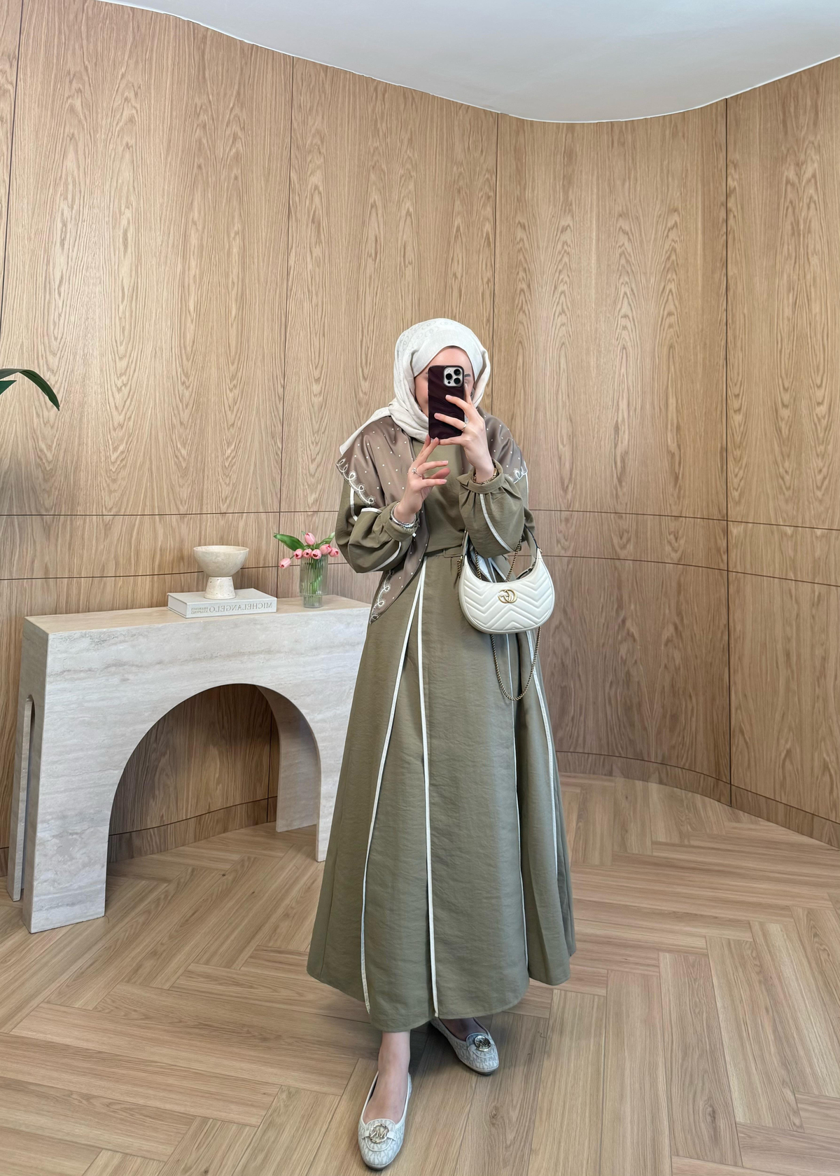 Biyeli Cupra Elbise Olive