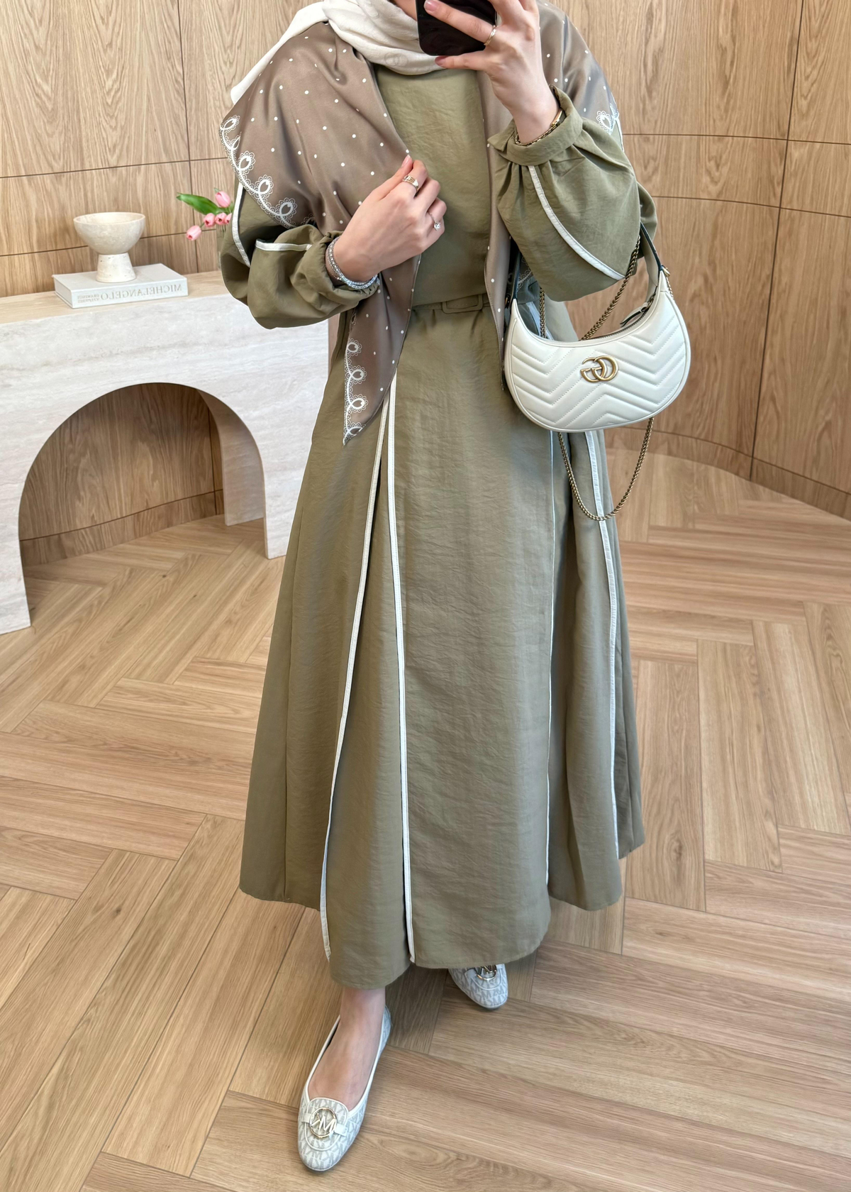 Biyeli Cupra Elbise Olive