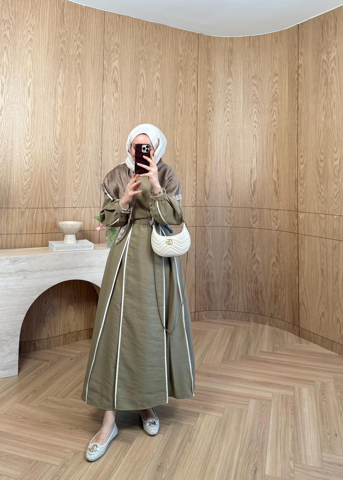 Biyeli Cupra Elbise Olive