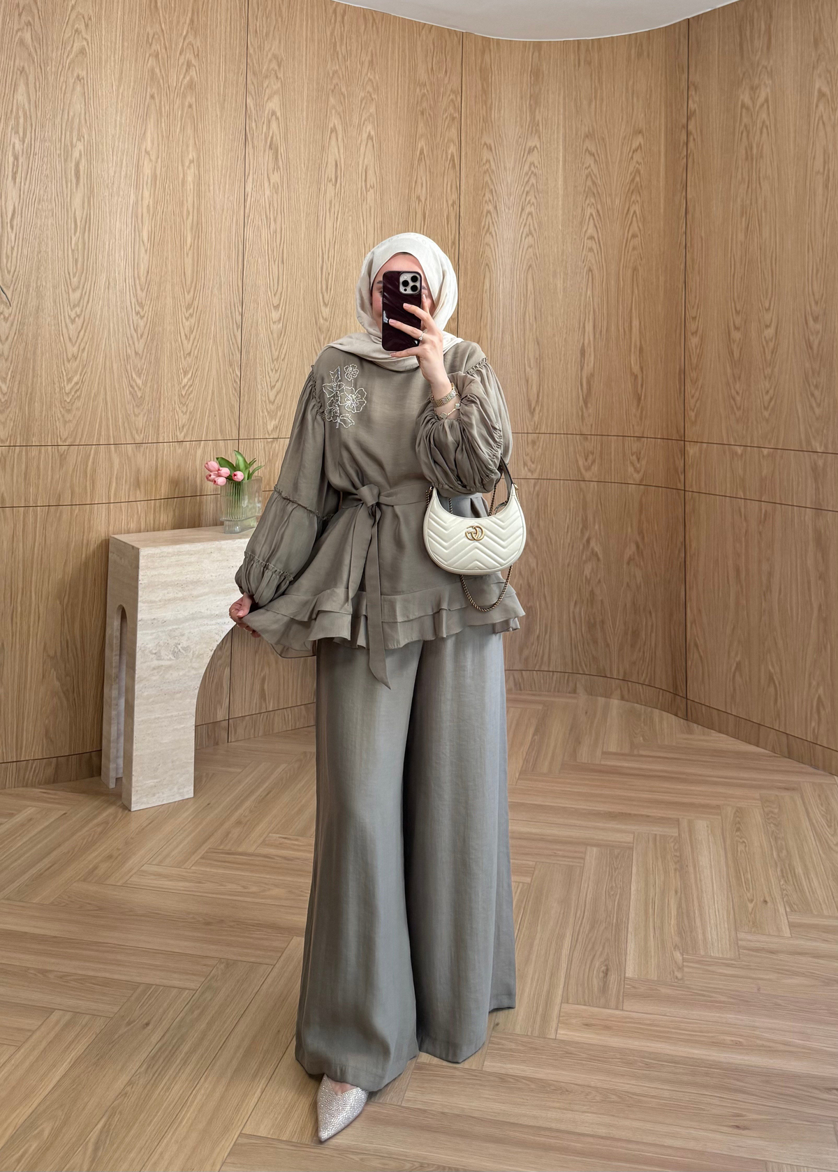 Bloom İşlemeli Takım Haki