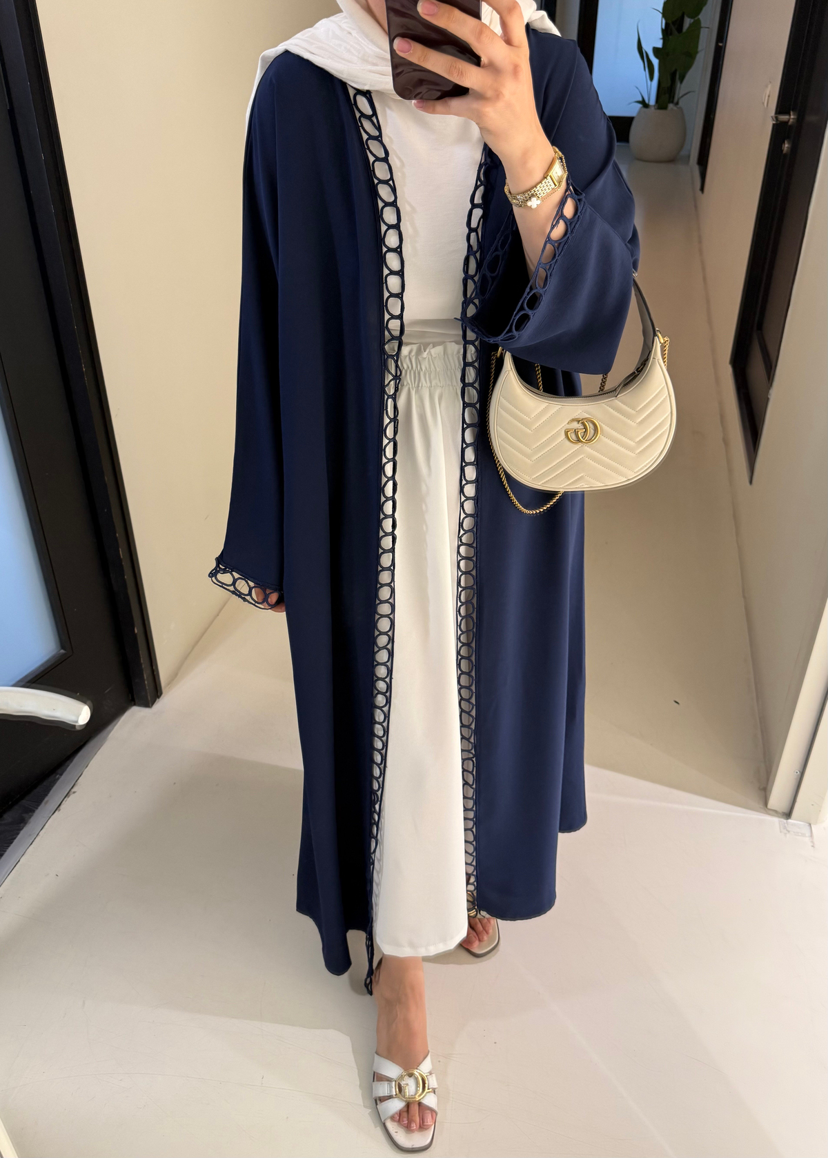 Brode Nakışlı Abaya Siyah