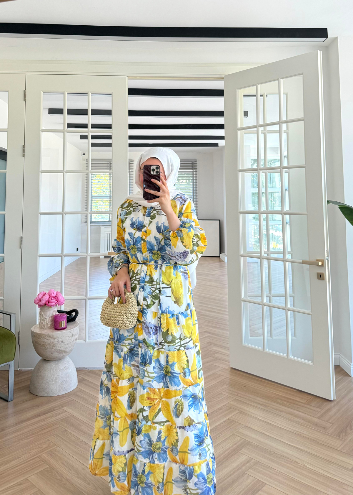 Çiçekli Soho Elbise Sarı 