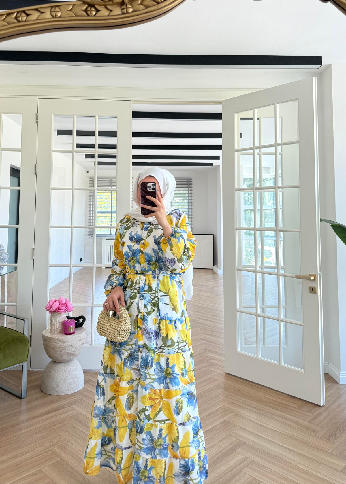 Çiçekli Soho Elbise Sarı 