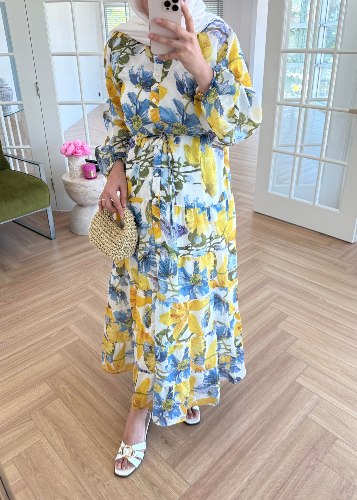 Çiçekli Soho Elbise Sarı 