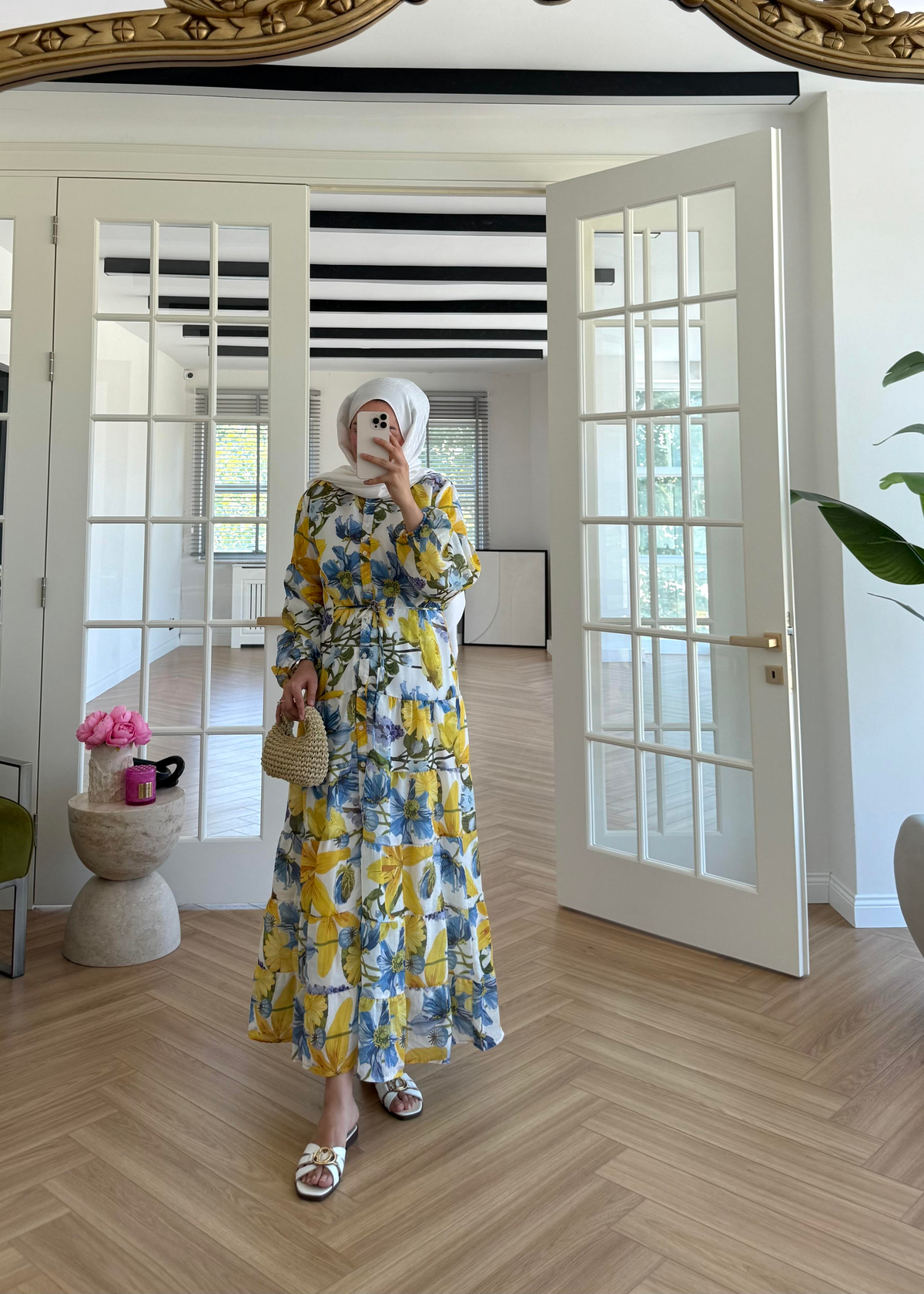 Çiçekli Soho Elbise Sarı 