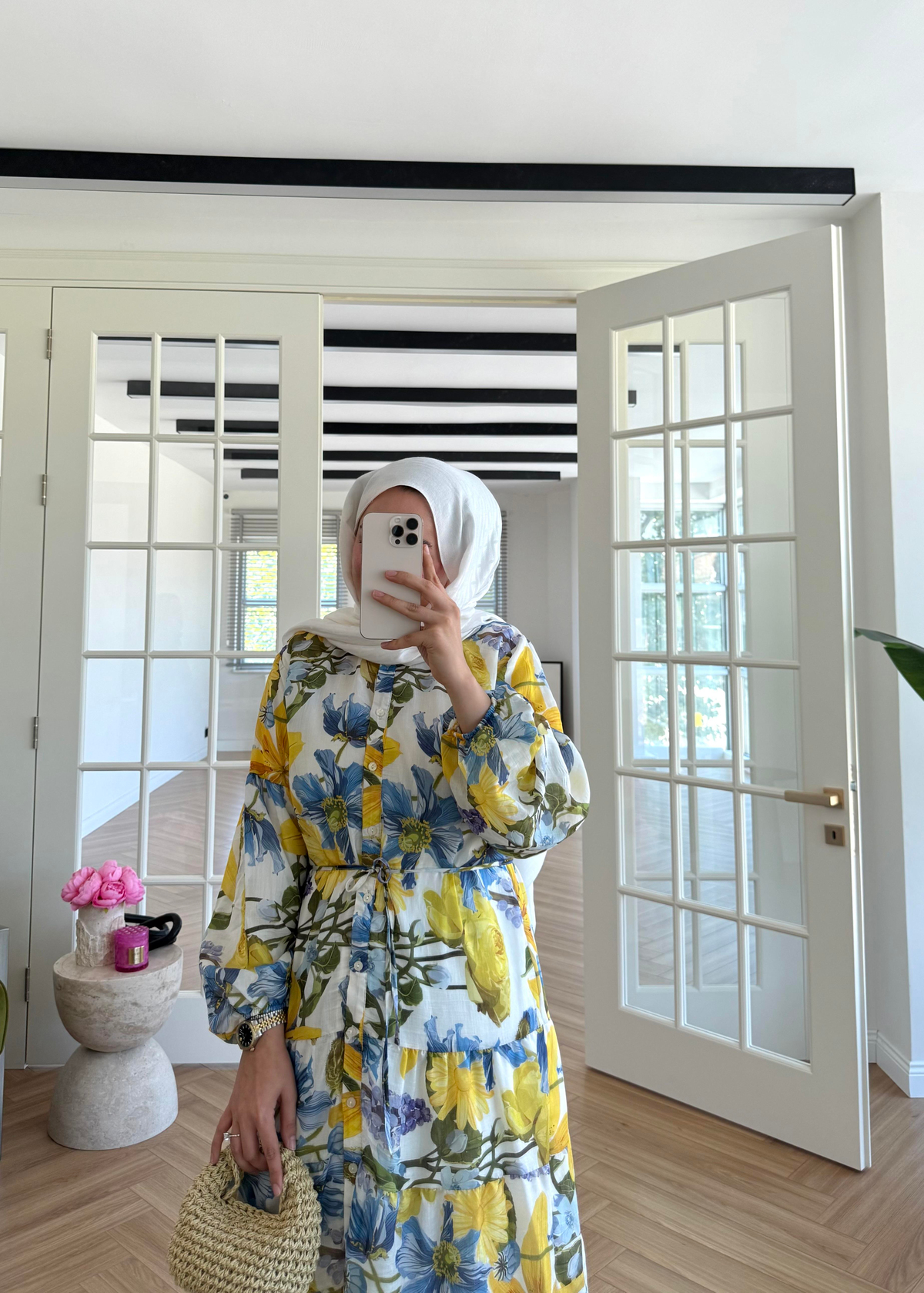 Çiçekli Soho Elbise Sarı 