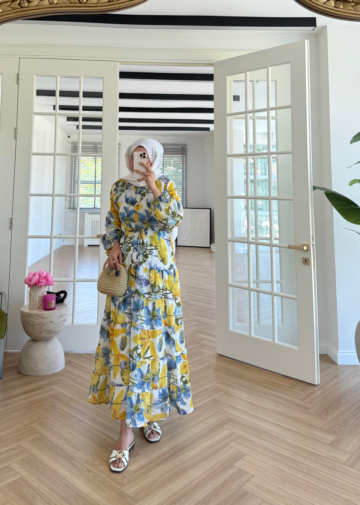 Çiçekli Soho Elbise Sarı 