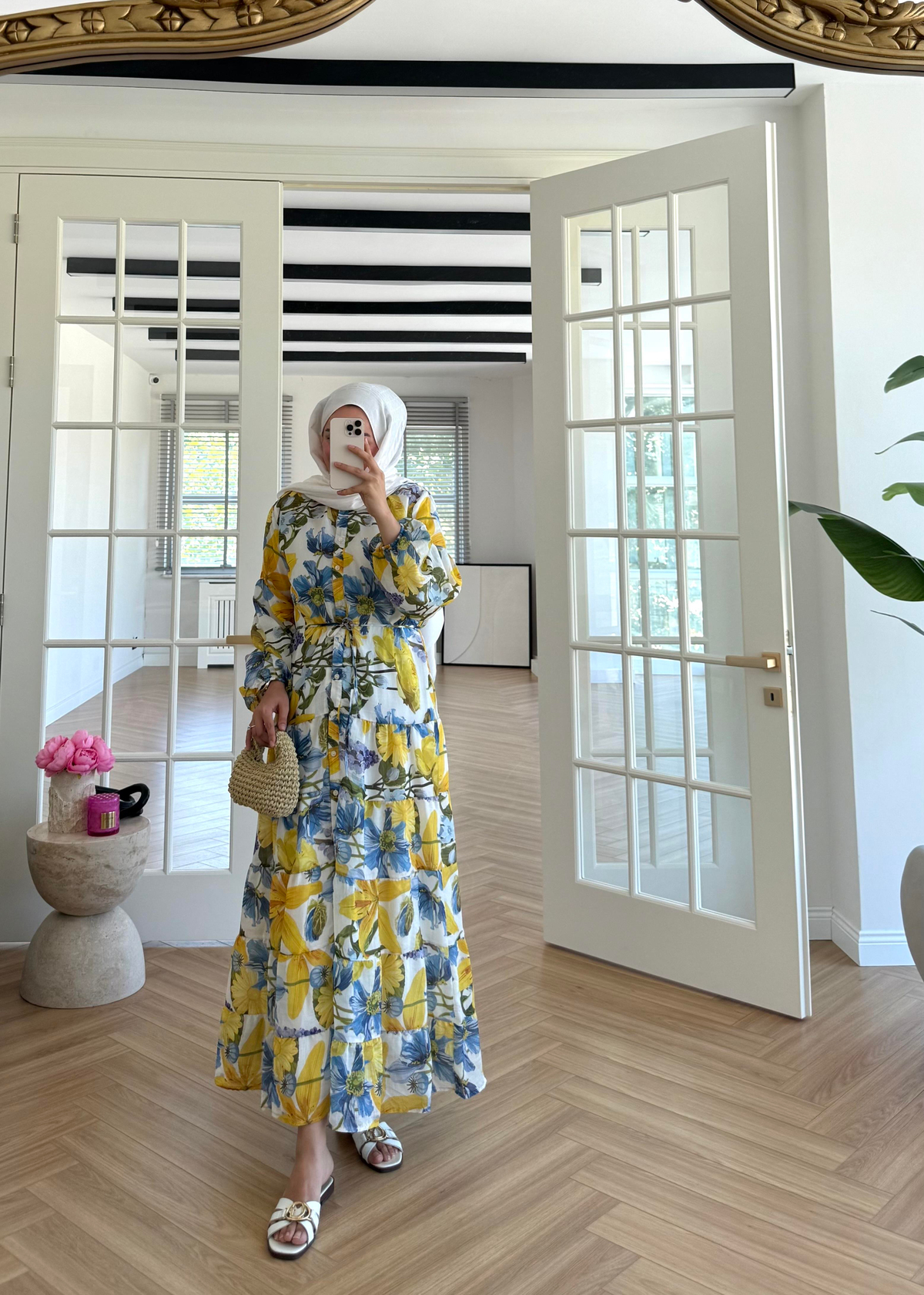 Çiçekli Soho Elbise Sarı 