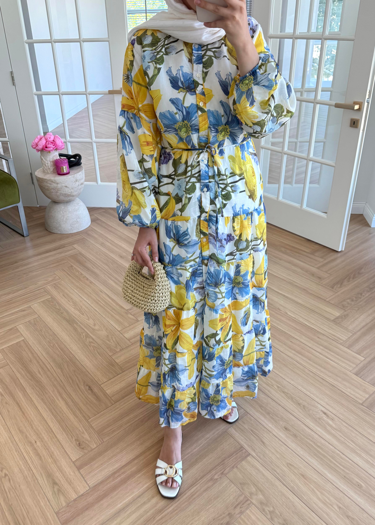 Çiçekli Soho Elbise Sarı 