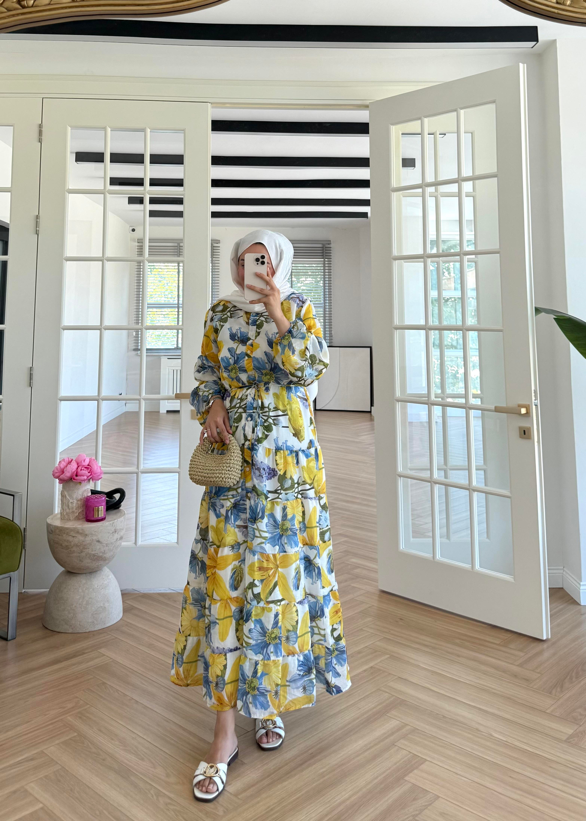 Çiçekli Soho Elbise Sarı 