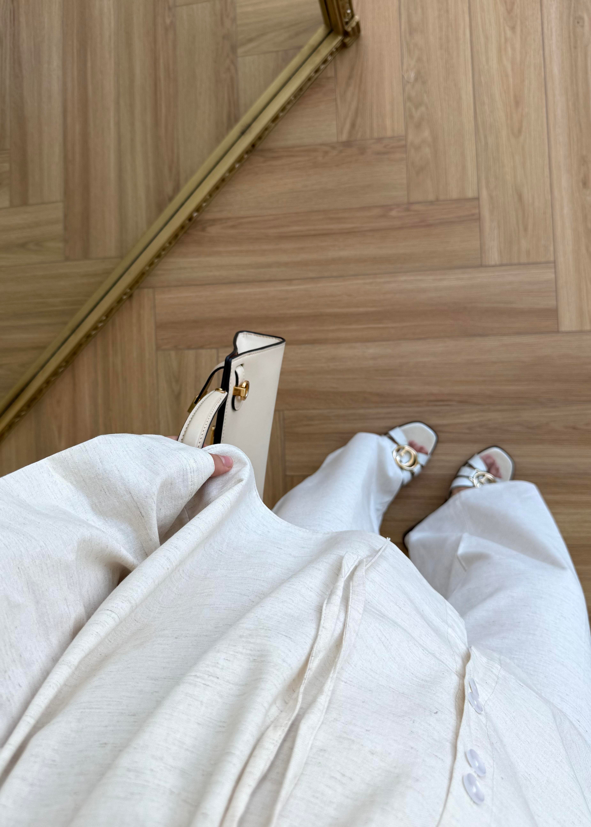 Çift Düğmeli Keten Takım Taş