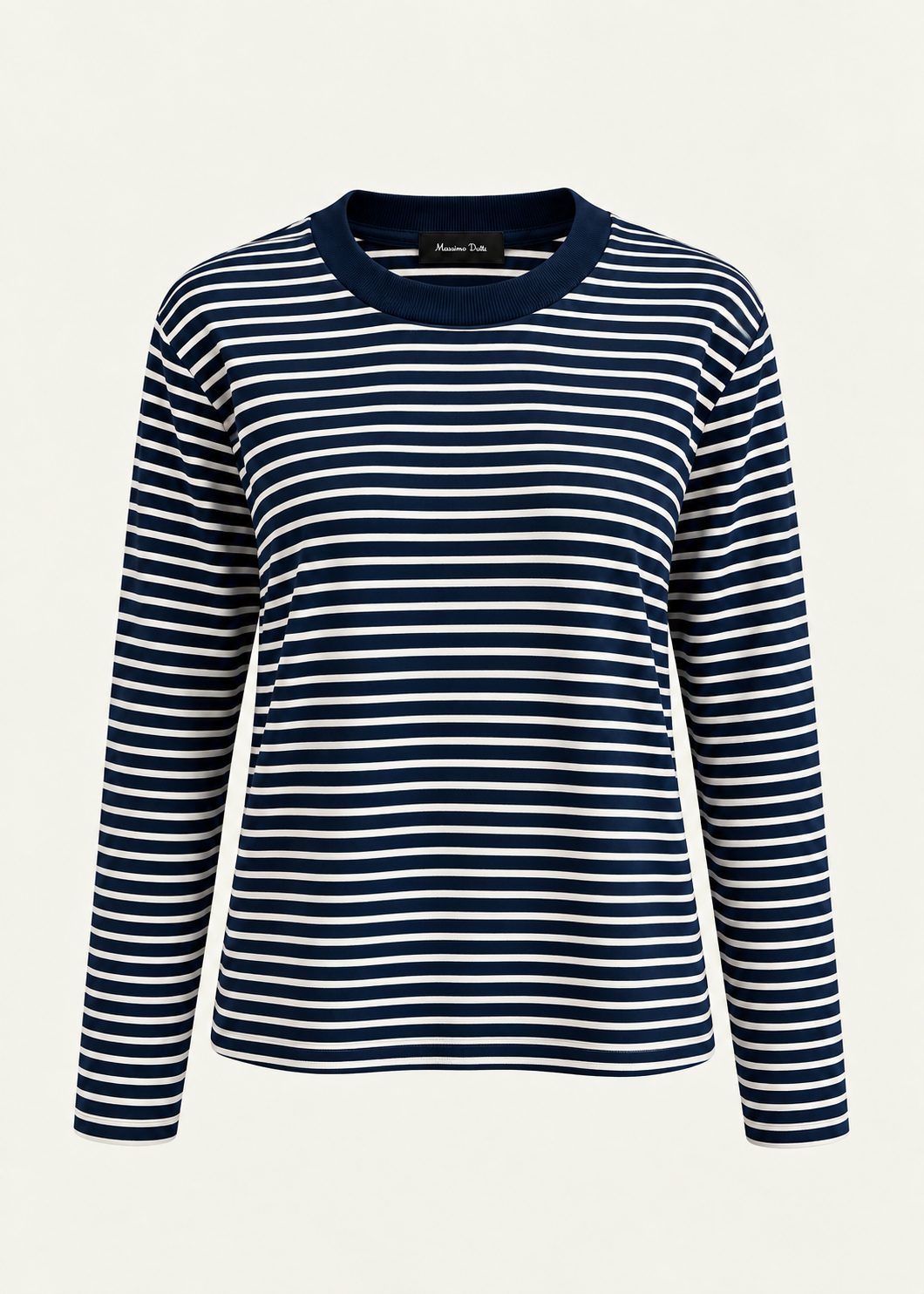 Çizgili Basic Marka Sweat Lacivert