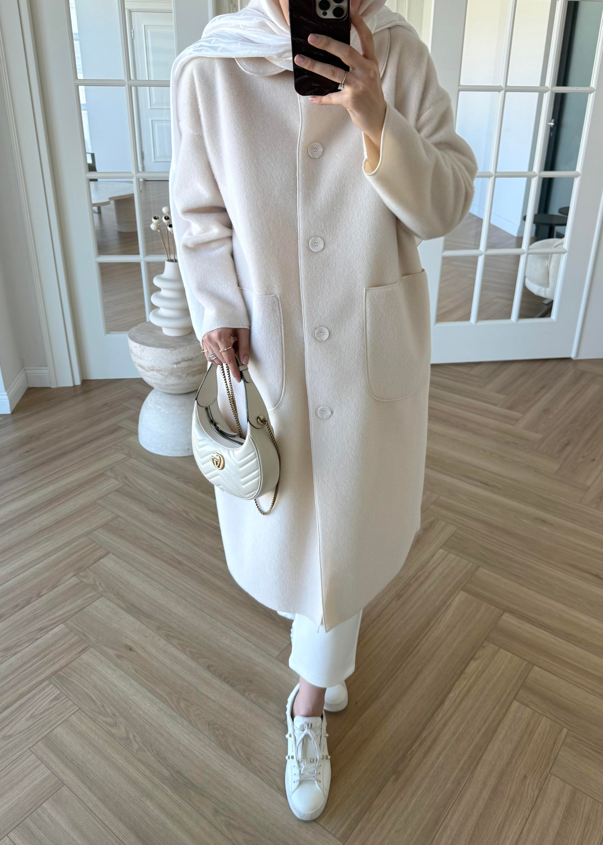 Deve Tüylü Cepli Kaban Ekru