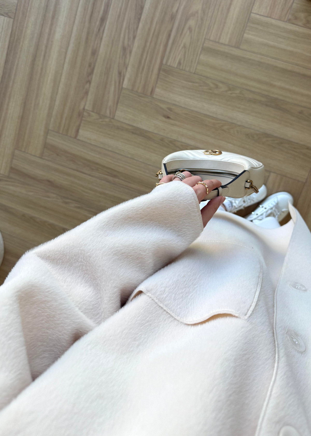 Deve Tüylü Cepli Kaban Ekru