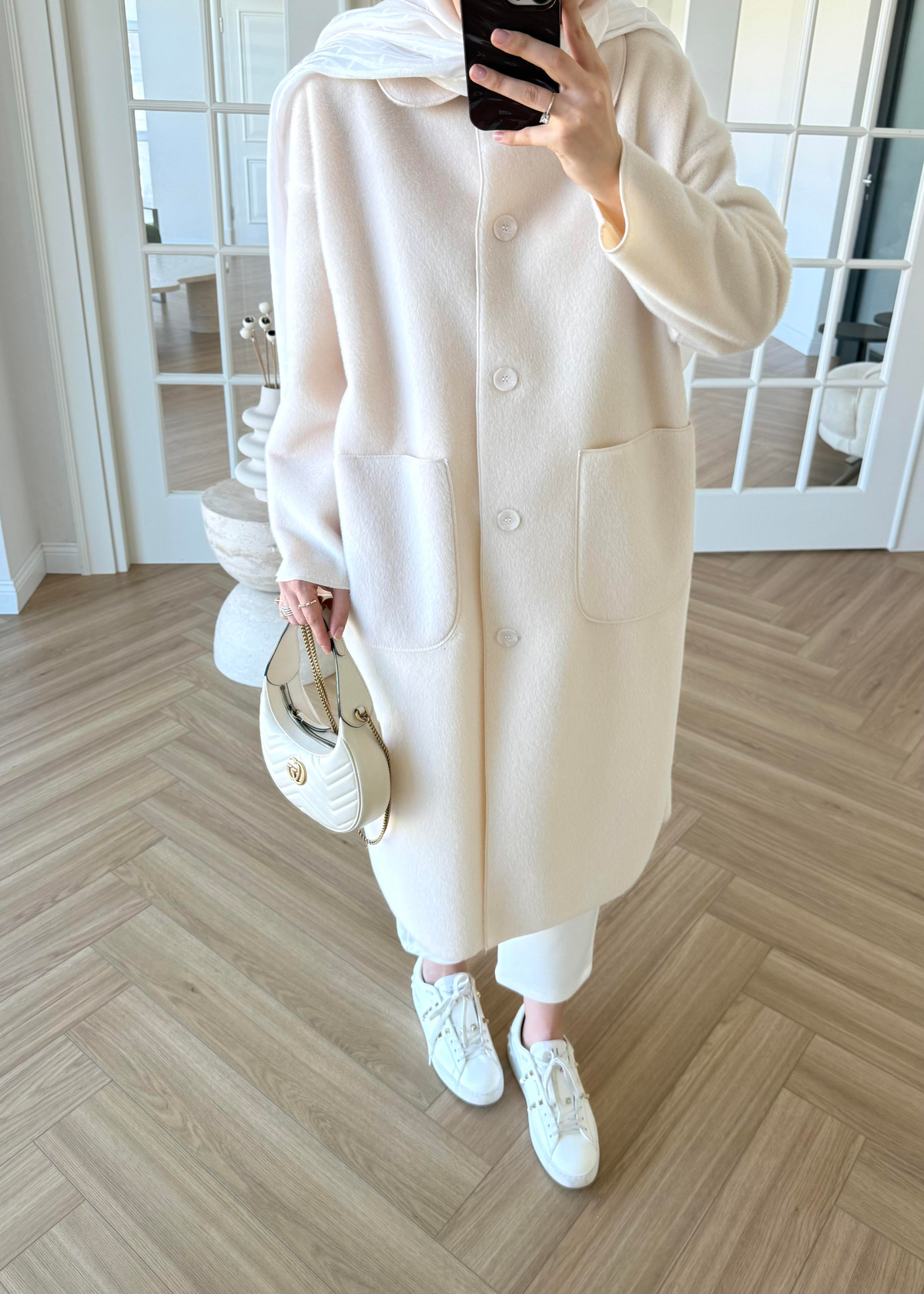 Deve Tüylü Cepli Kaban Ekru