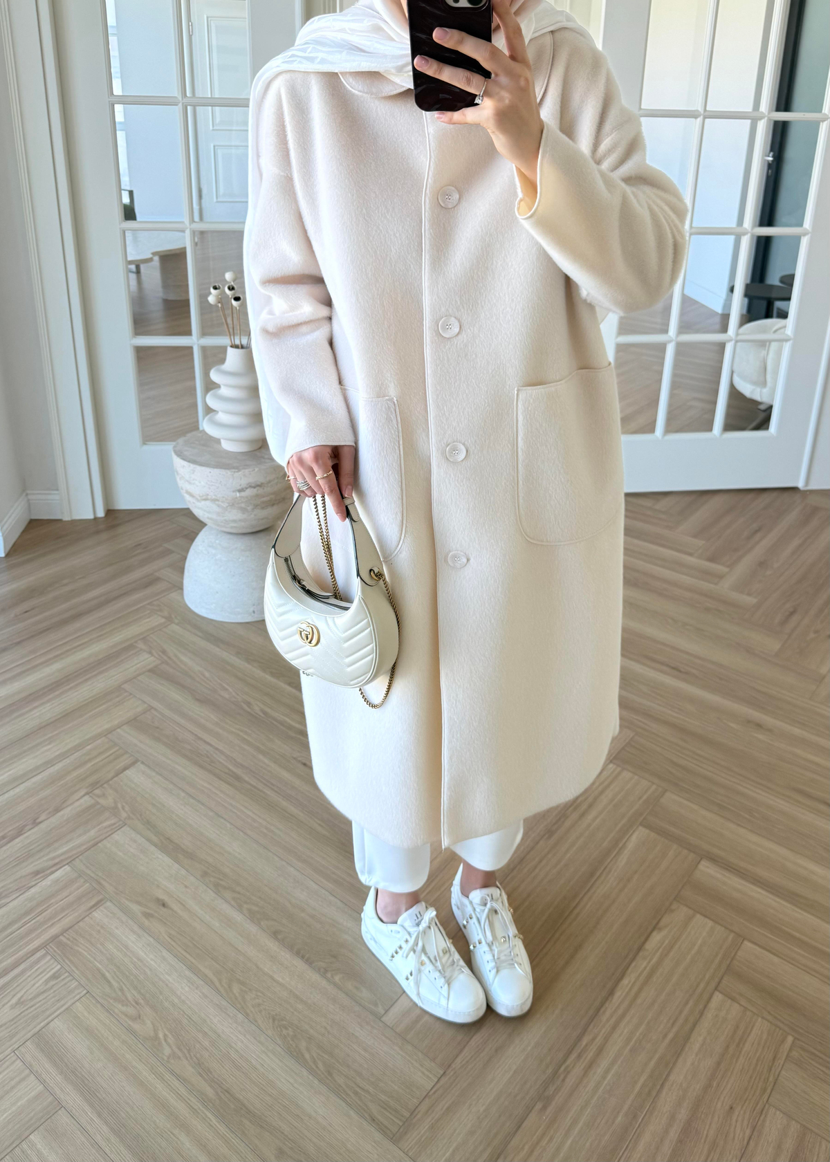 Deve Tüylü Cepli Kaban Ekru