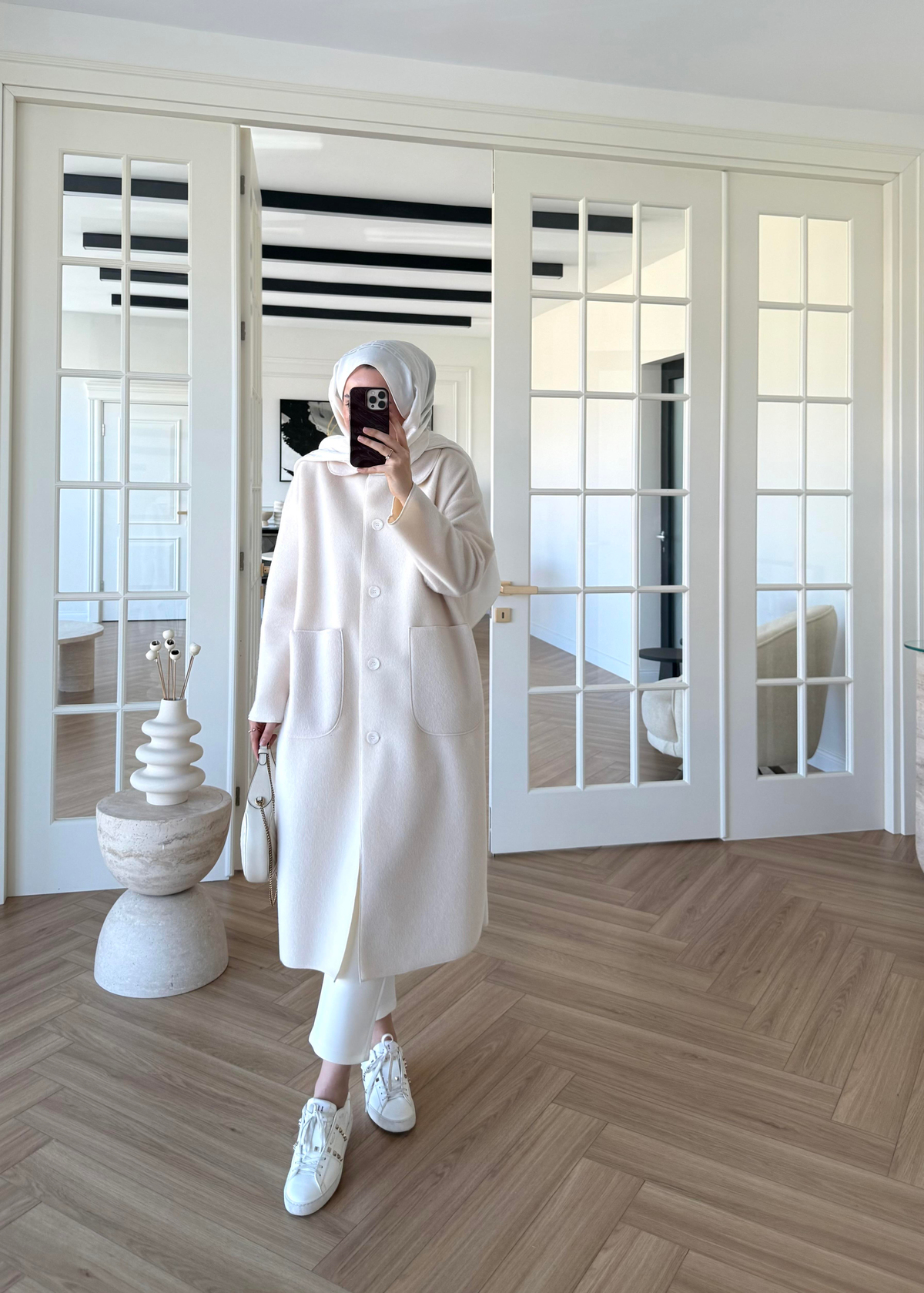 Deve Tüylü Cepli Kaban Ekru