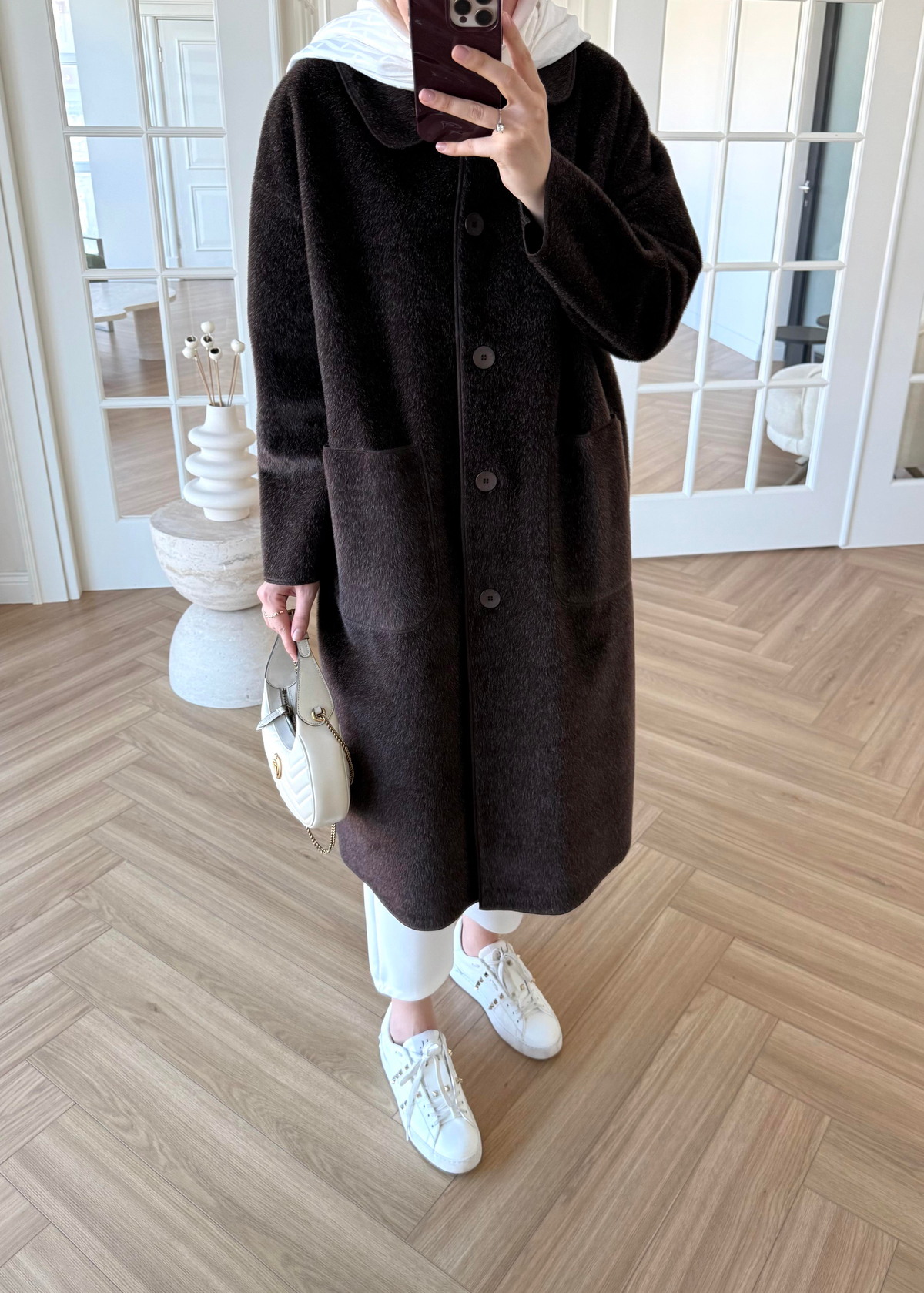 Deve Tüylü Cepli Kaban Kahverengi