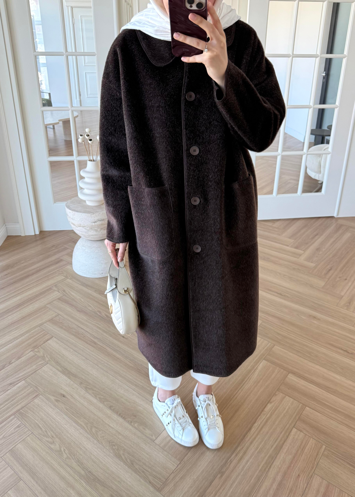 Deve Tüylü Cepli Kaban Kahverengi