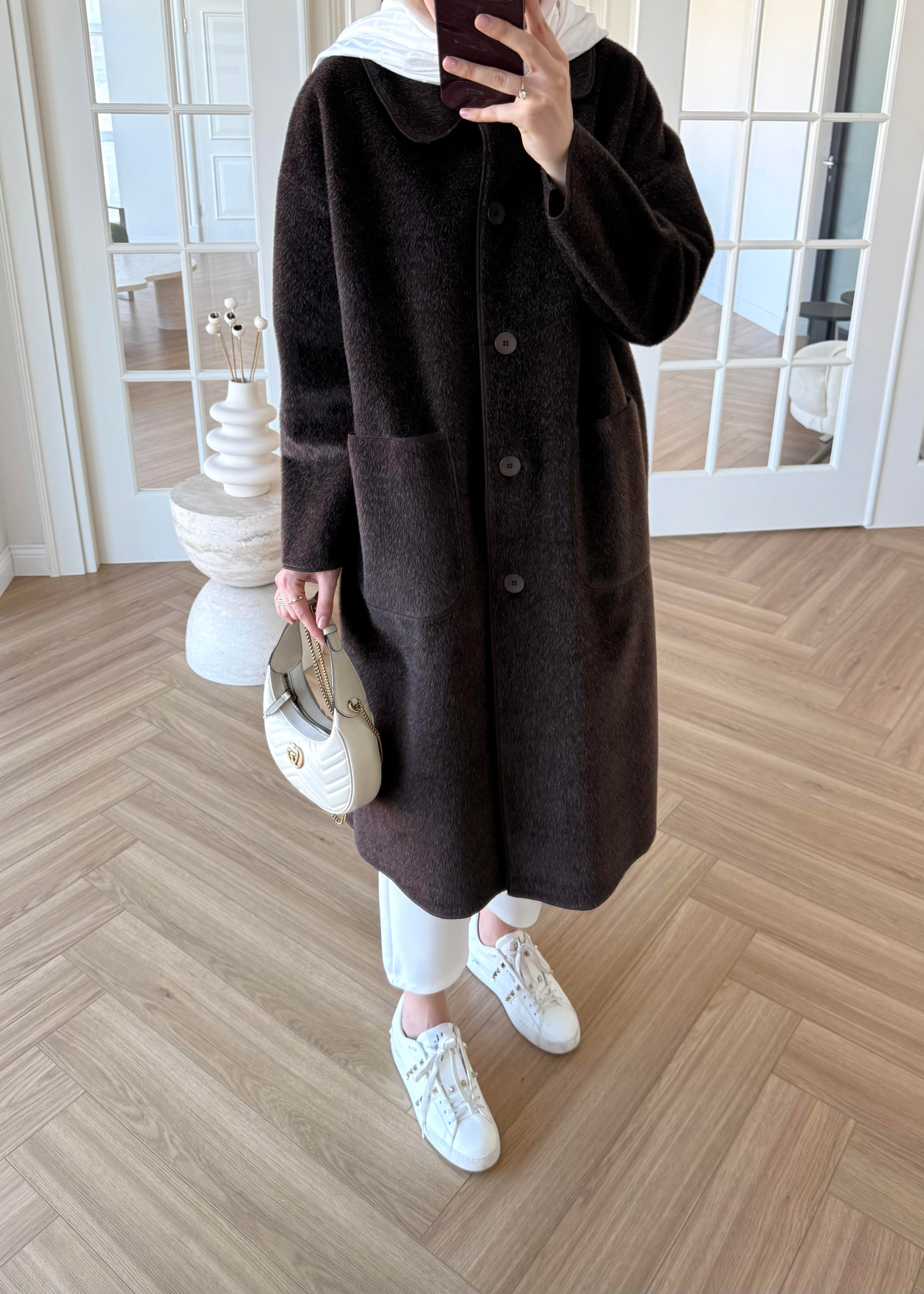 Deve Tüylü Cepli Kaban Kahverengi