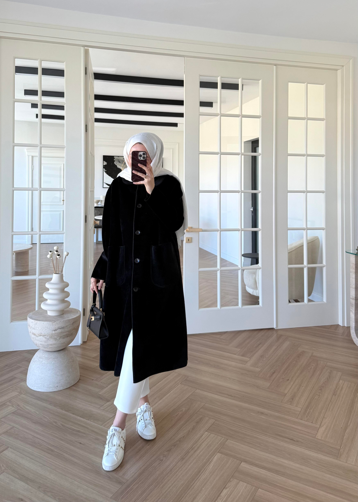 Deve Tüylü Cepli Kaban Siyah