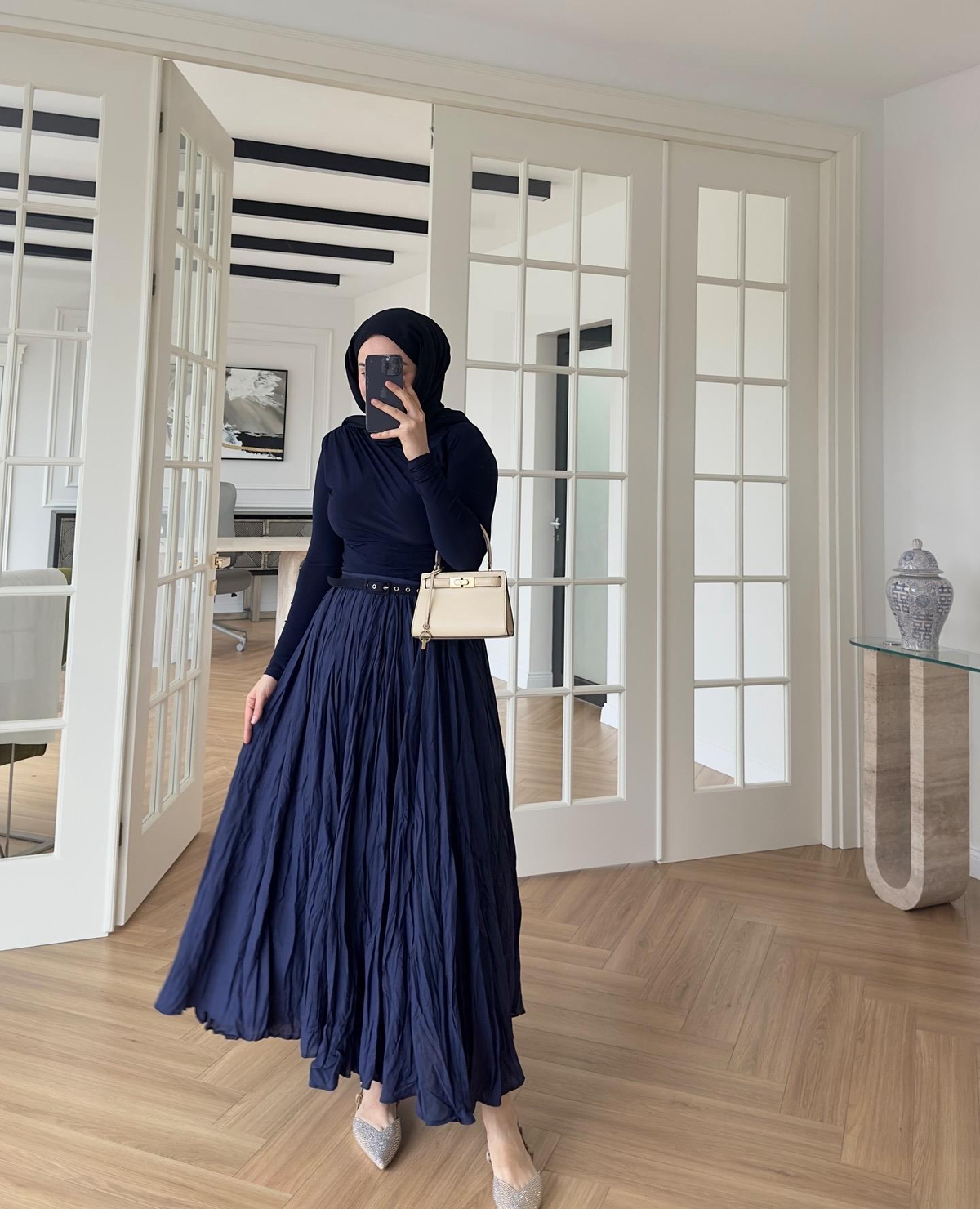 Drapeli Bluz Lacivert