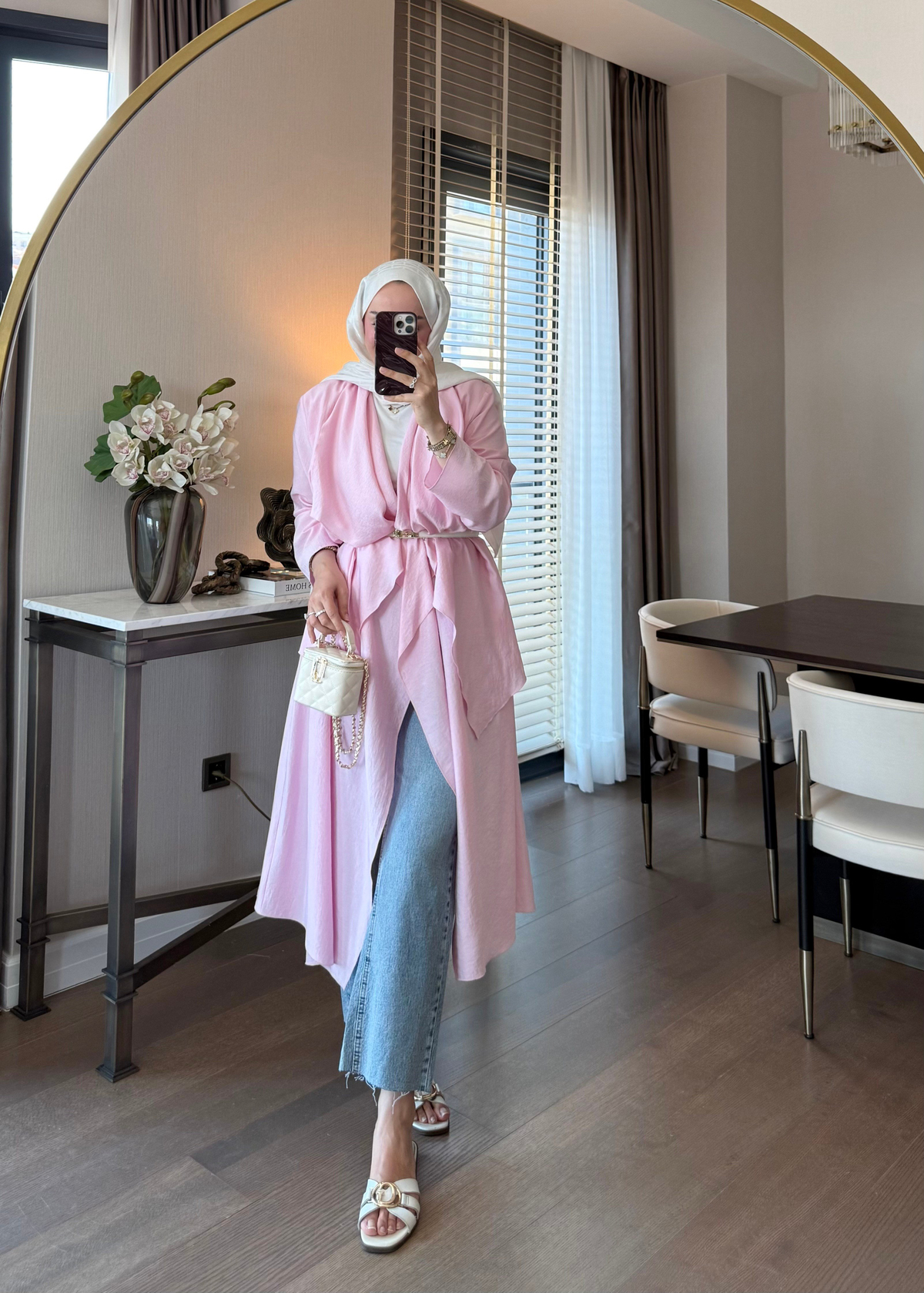 Elenora Asimetrik Kap Pembe