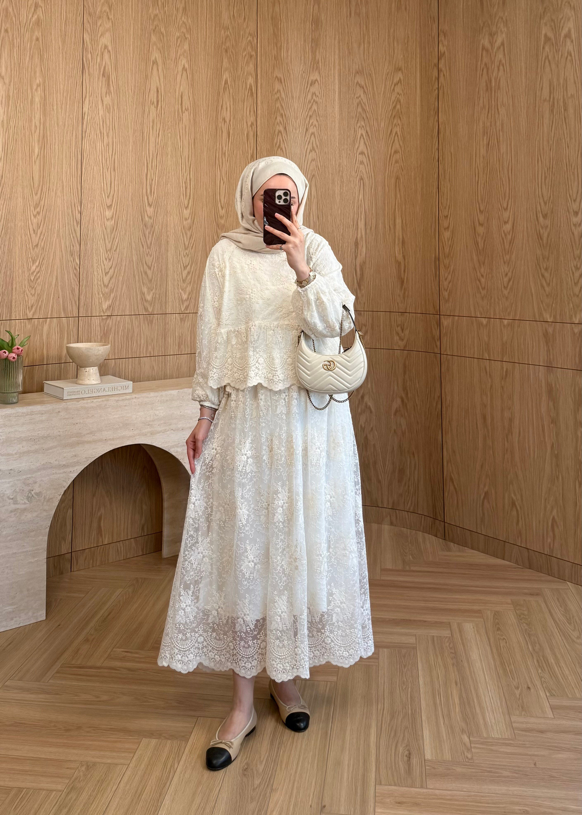 Esila Soft Dantel Takım Ekru 