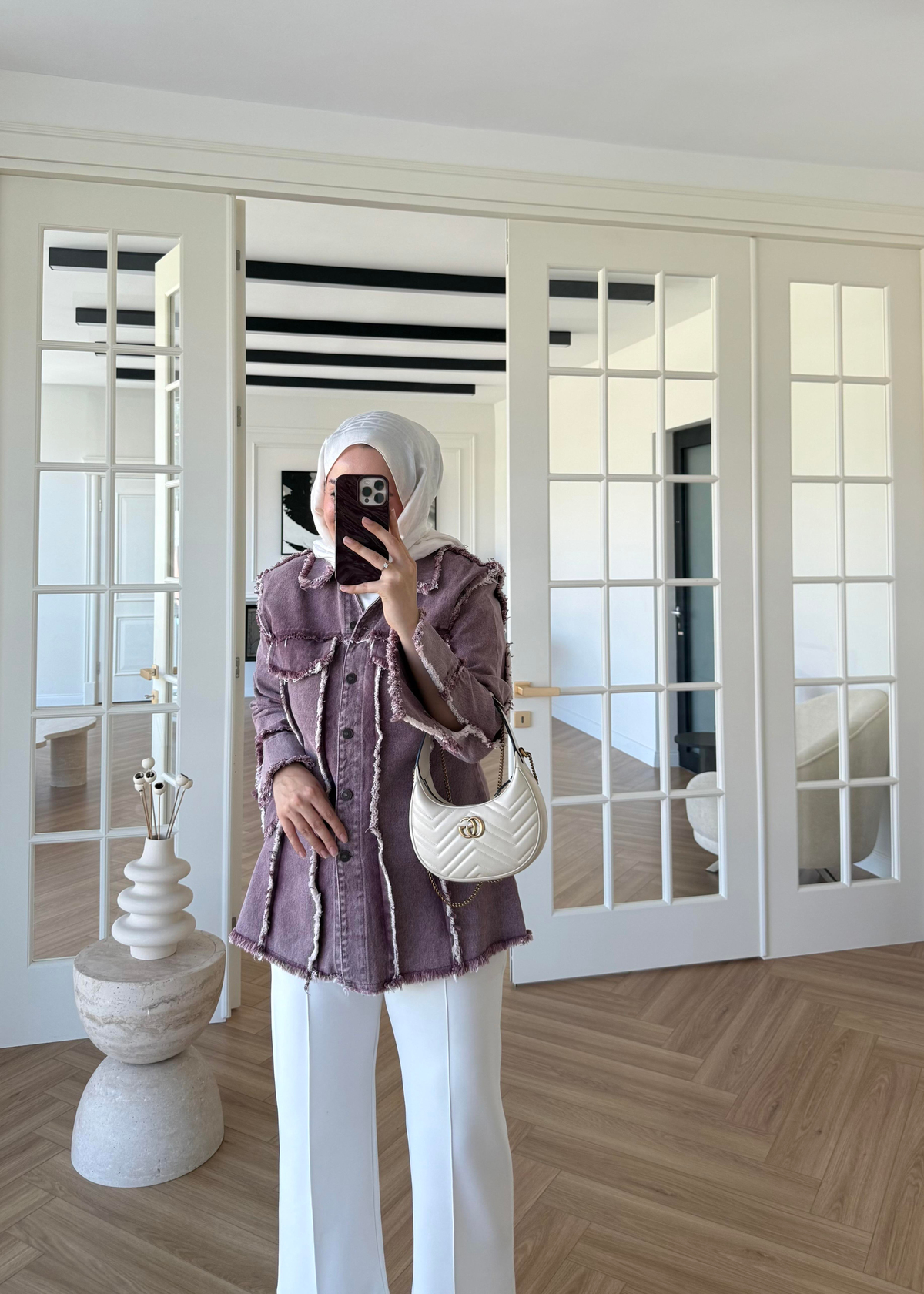 Ester Denim Ceket Mürdüm