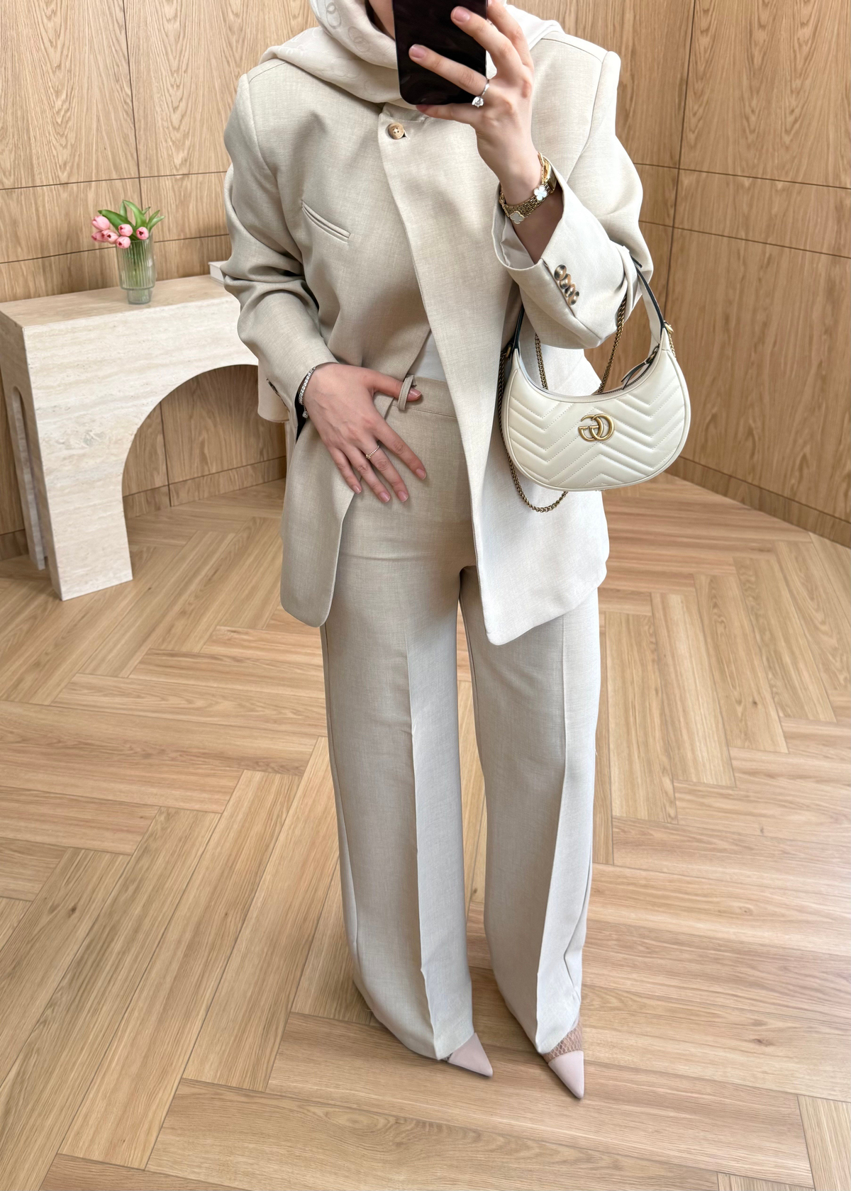 Fantastic Tek Düğmeli Blazer Bej