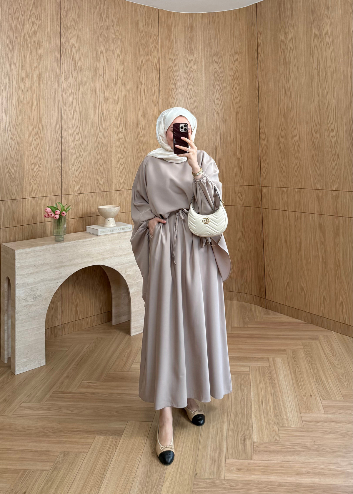 Feral Şal Detaylı Elbise Taş