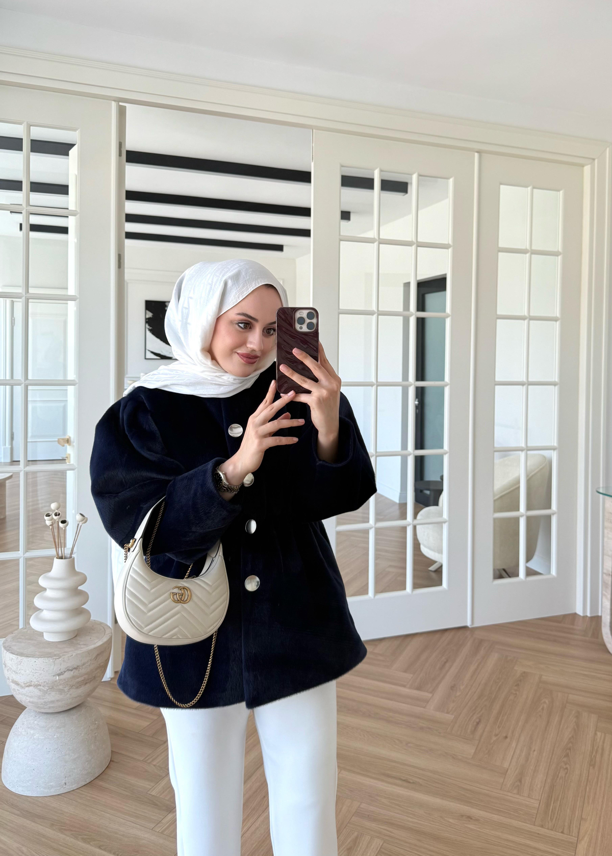 Gold Düğmeli Kaban Lacivert