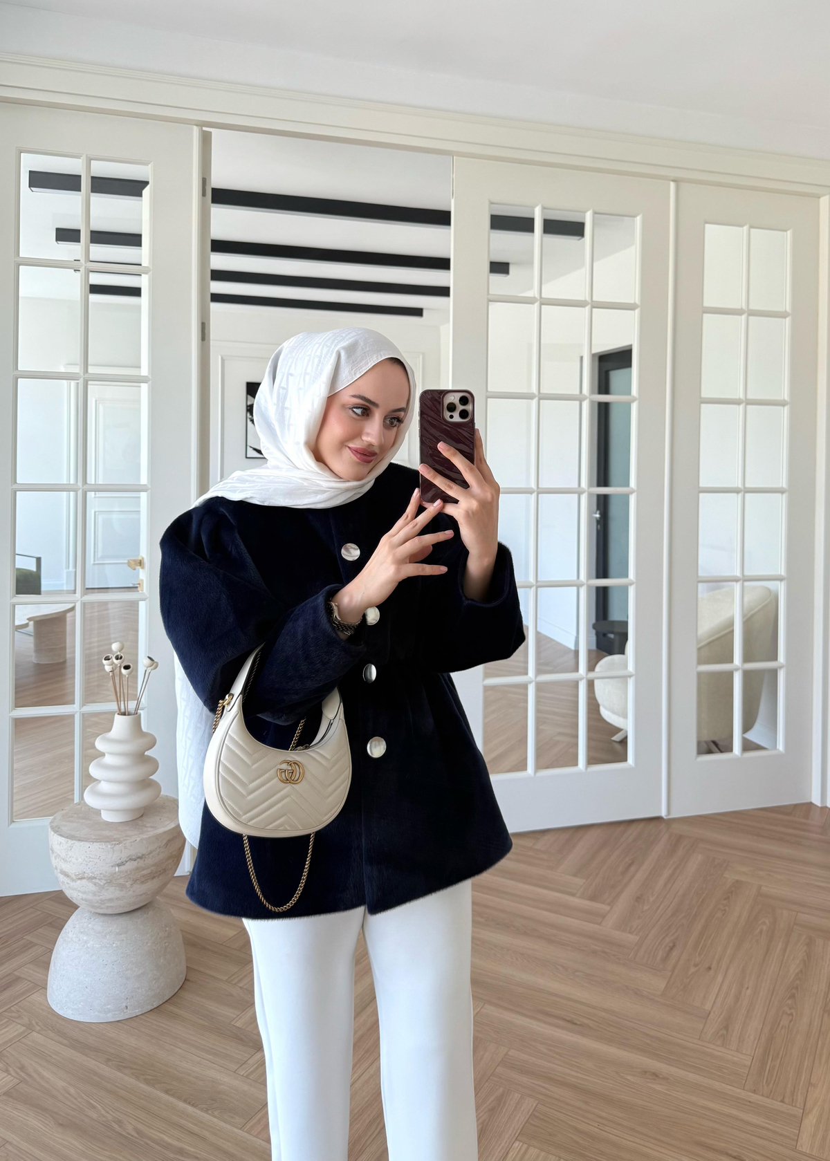 Gold Düğmeli Kaban Lacivert